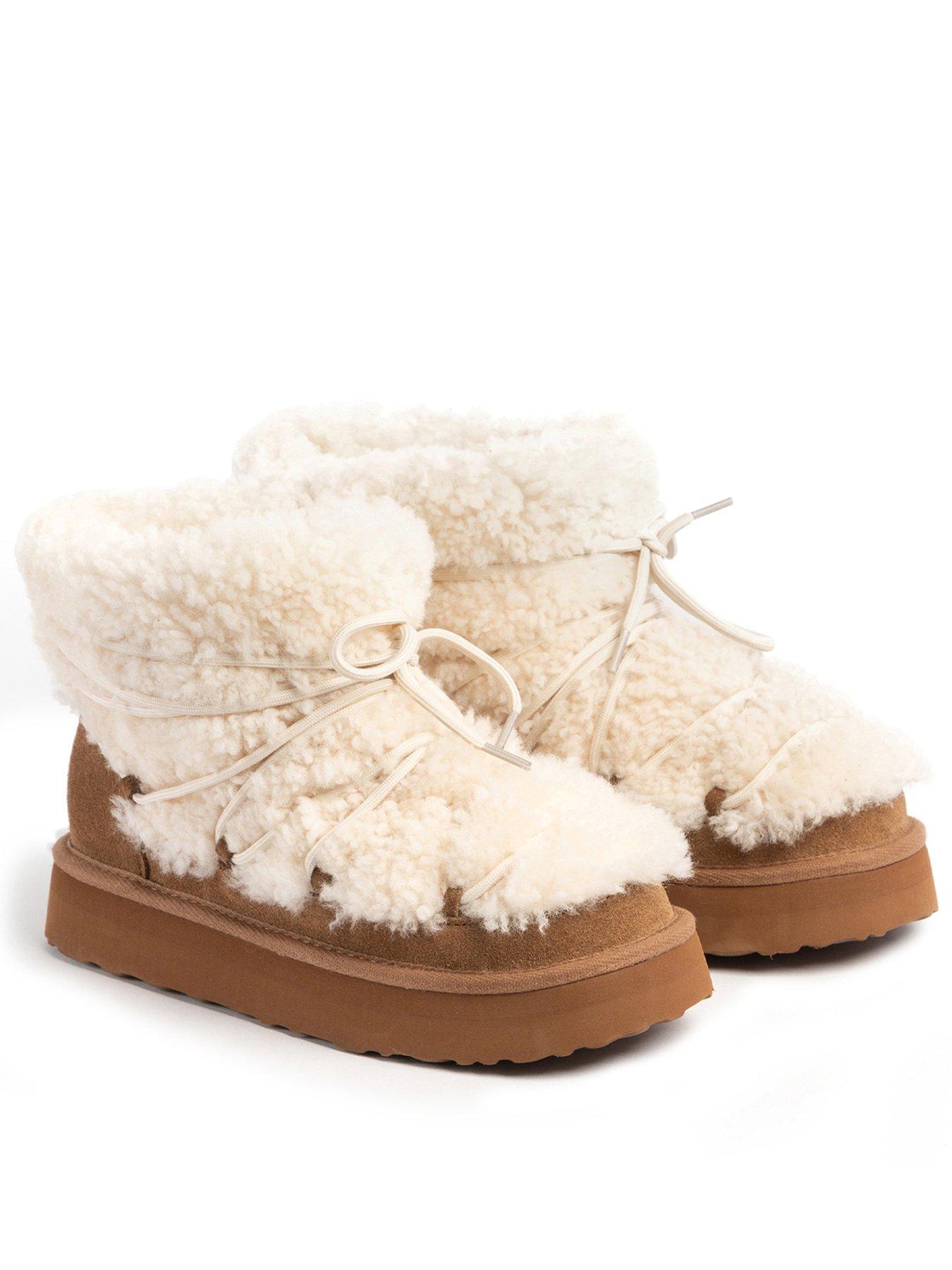 Just Sheepskin Ladies Brooke Sheepskin Alpine Snow Boot - Chestnut