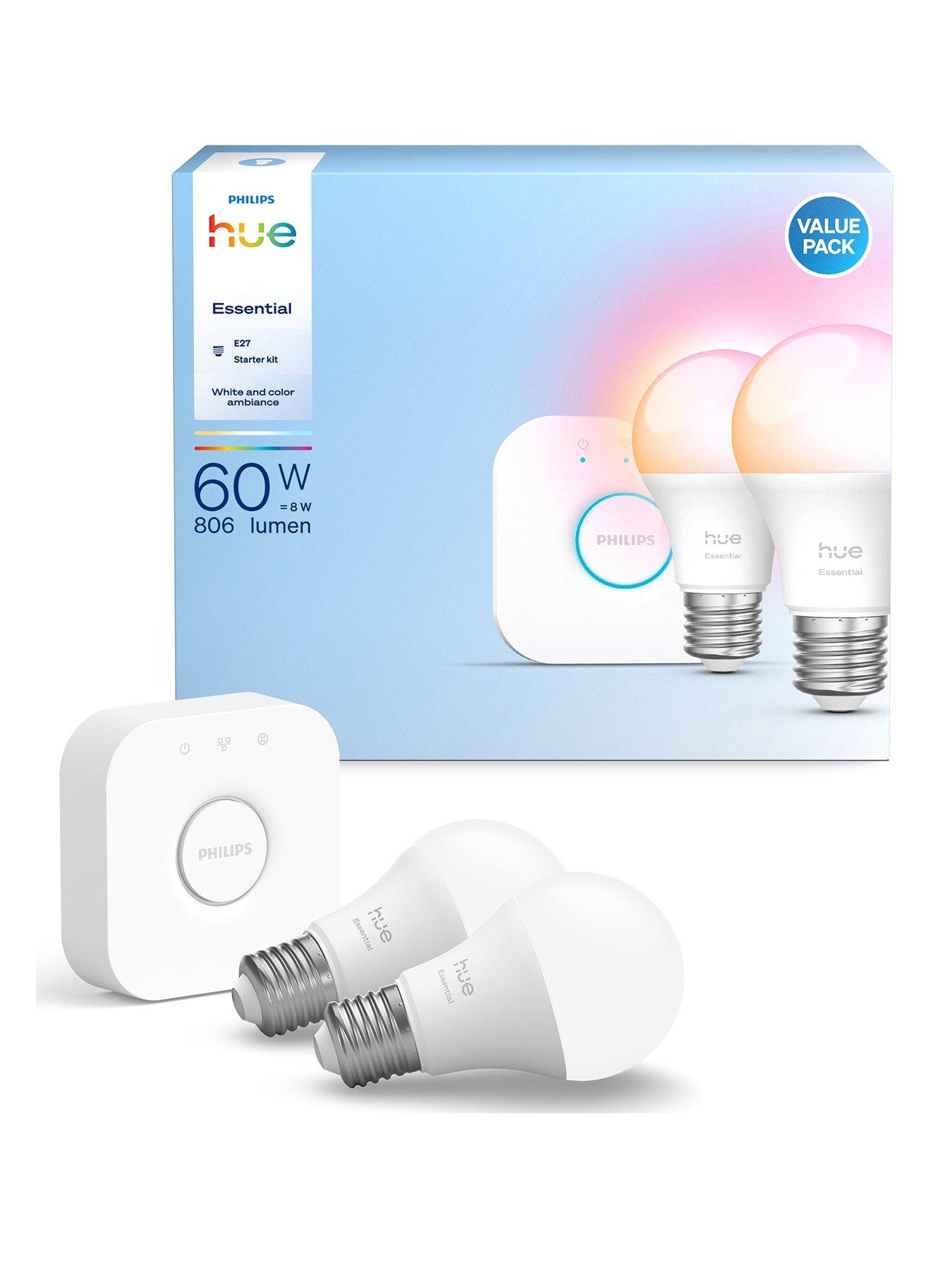 philips-hue-hue-essentials-colour-a60-e27-2-pack-and-bridge