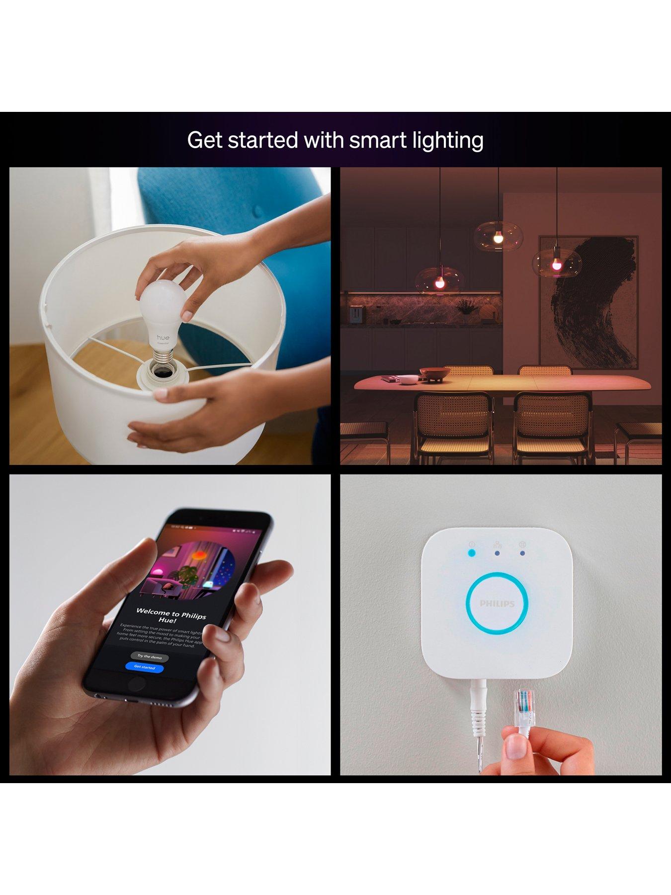 Image 2 of 7 of Philips Hue Hue Essentials Colour A60 B22 2-pack and bridge