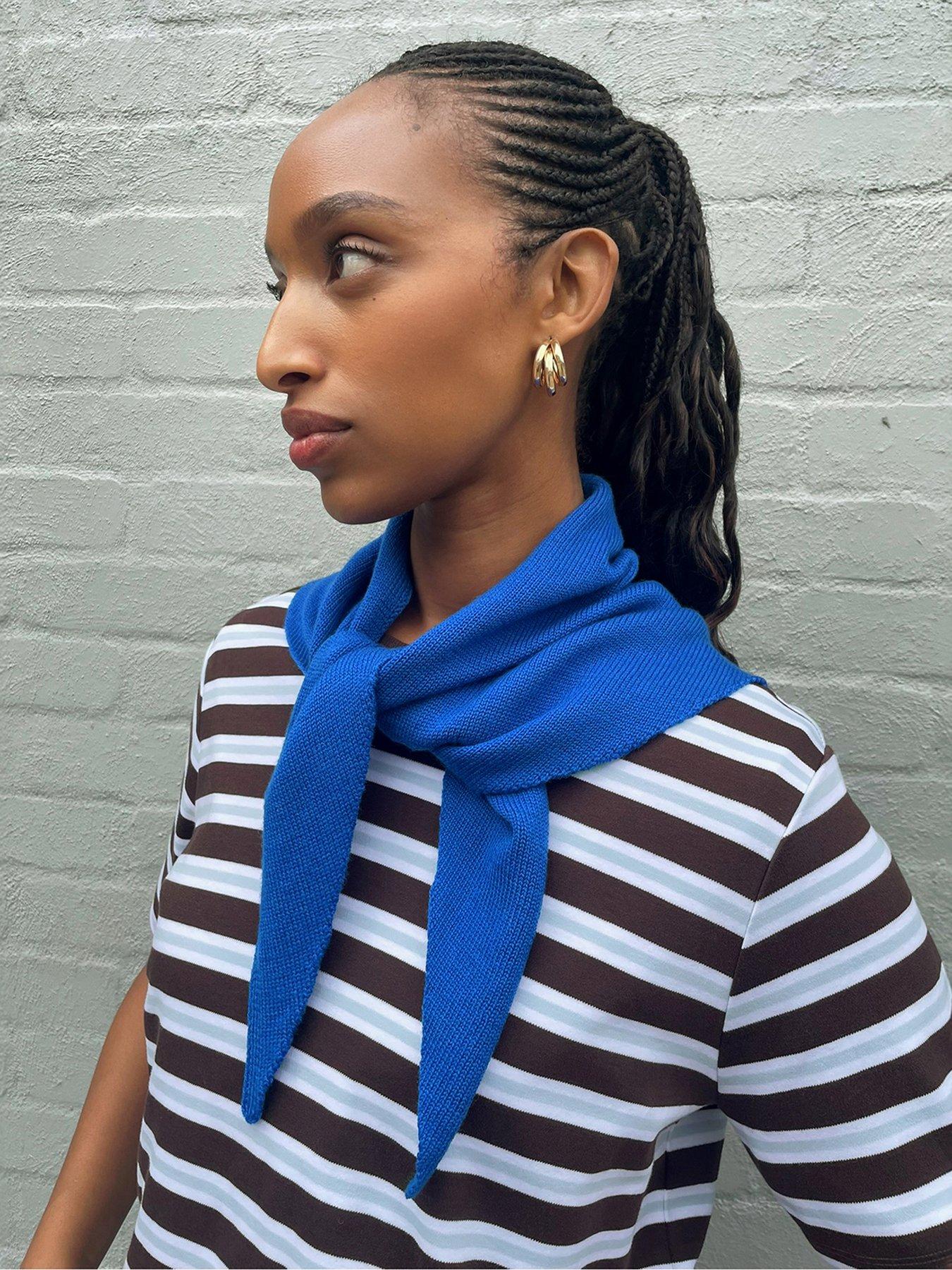 Image 1 of 3 of Albaray Square Scarf Blue