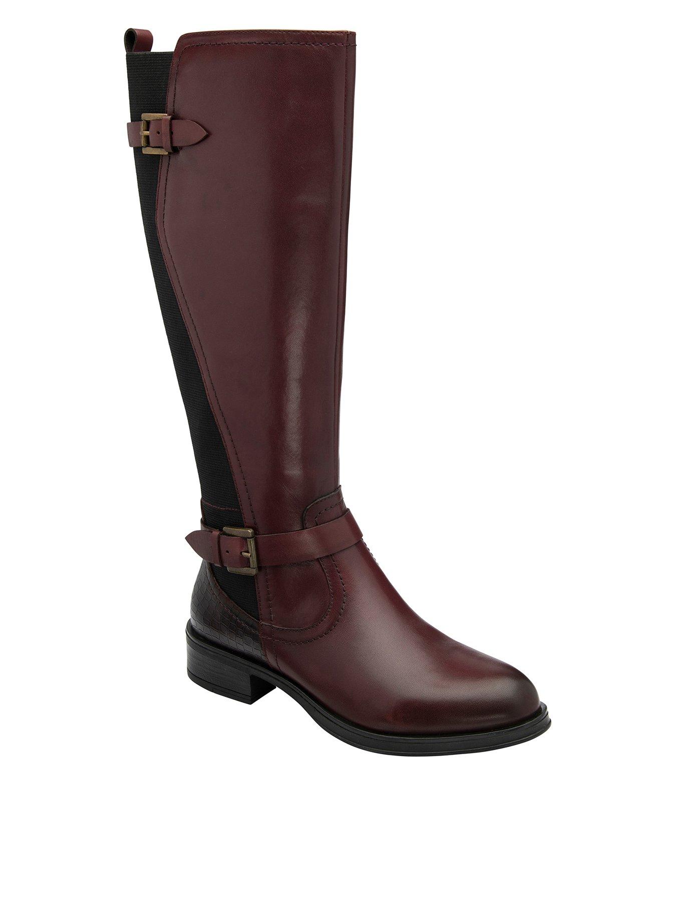 Ravel Eildon Knee Boots, Dark Red, Size 5, Women