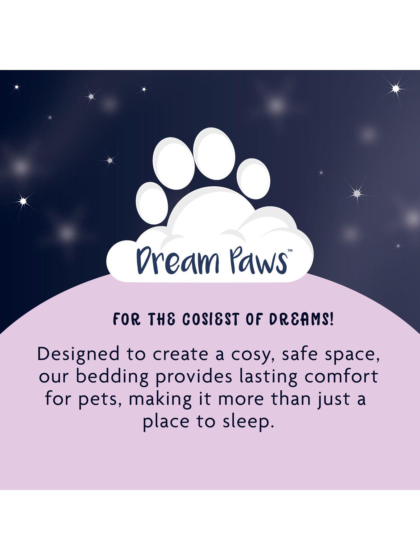 Dream Paws Box Hundebett – S/M, Blau, Mit Plüsch-Innenkissen & Rutschfester Unterseite