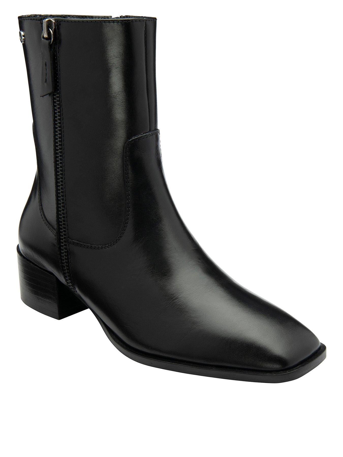 Ravel Carter Ankle Boots, Black, Size 7, Women
