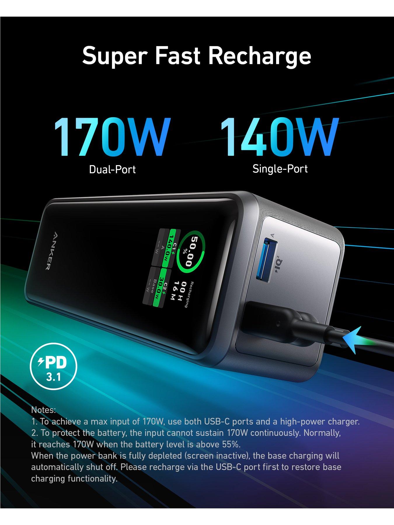 Anker Prime 27,650mAh Power Bank (250W), Black | Very