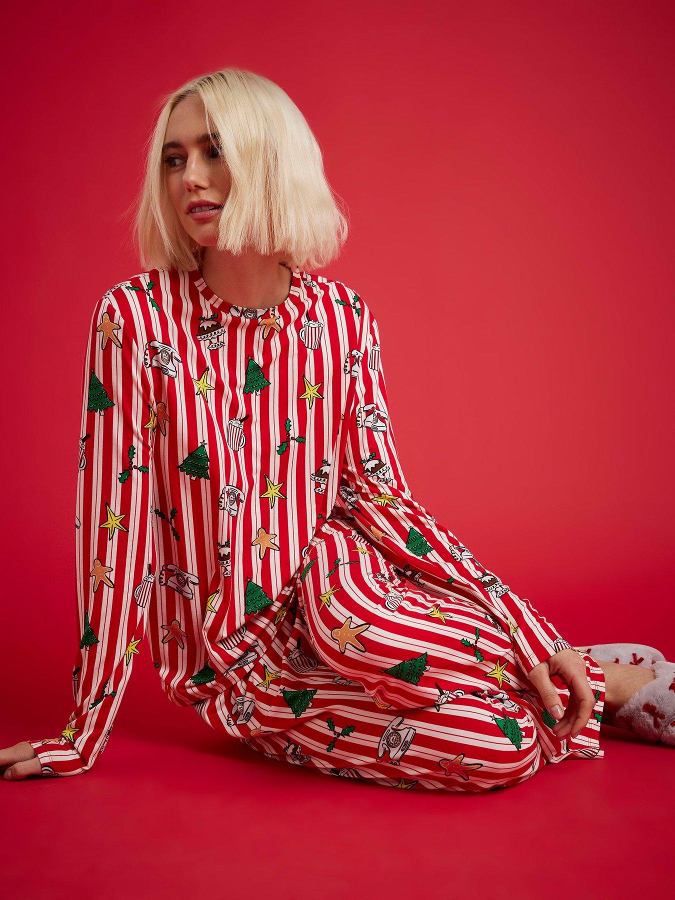 River Island Doodle Jersey Pyjama Set - Red