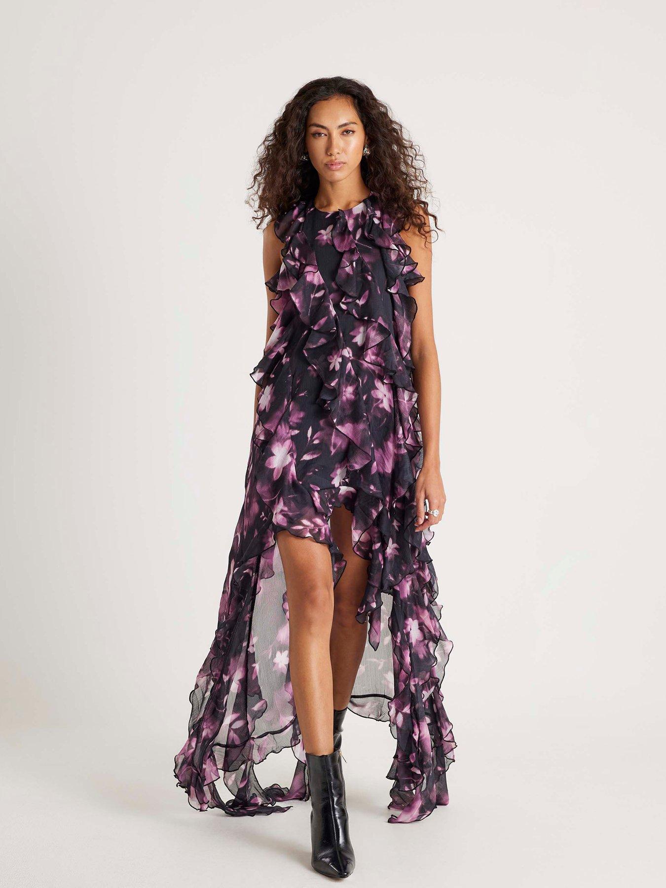 River Island Ruffle Maxi Dress - Black