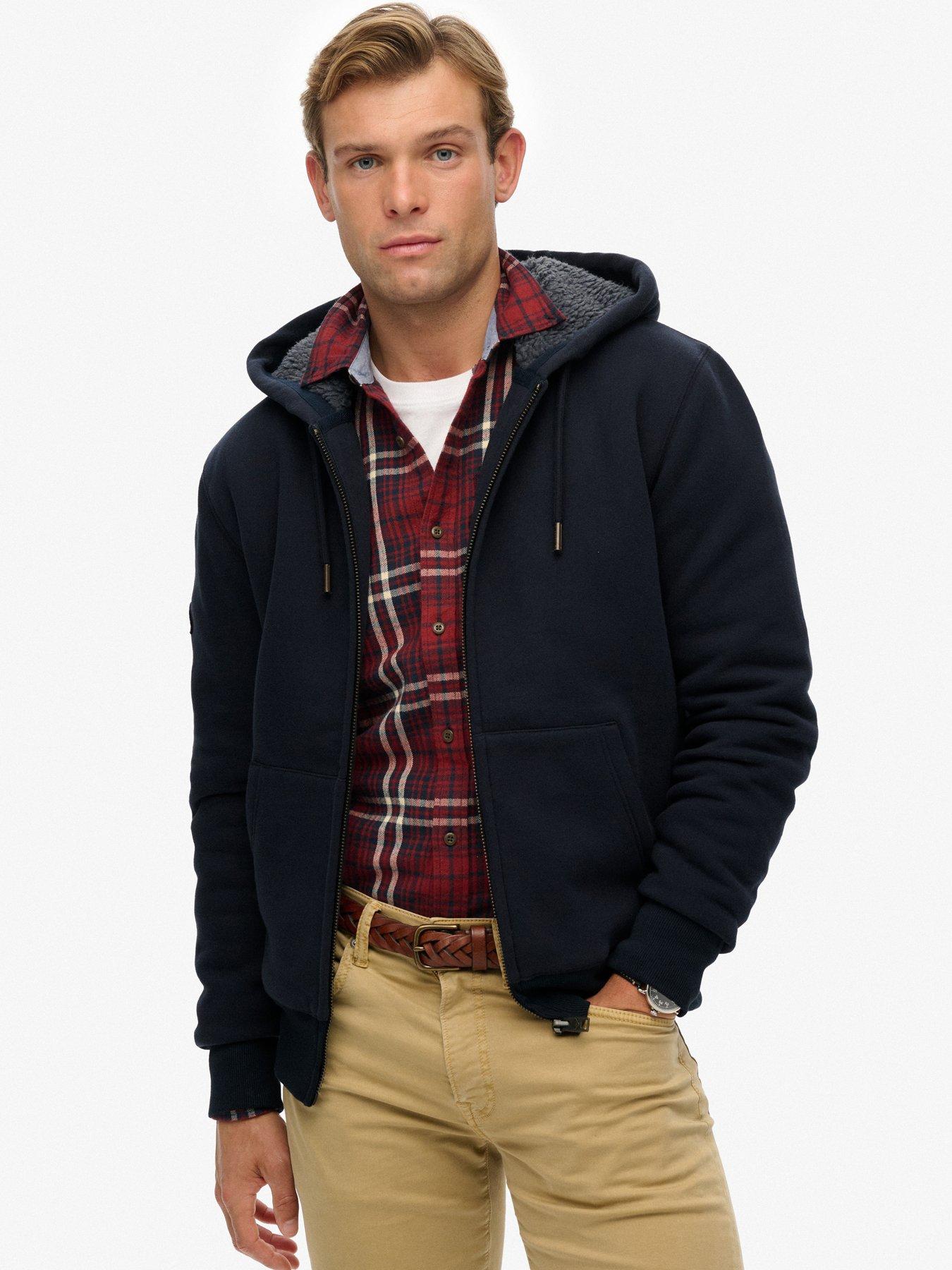 undefined Borg Lined Zip Hoodie - Blue