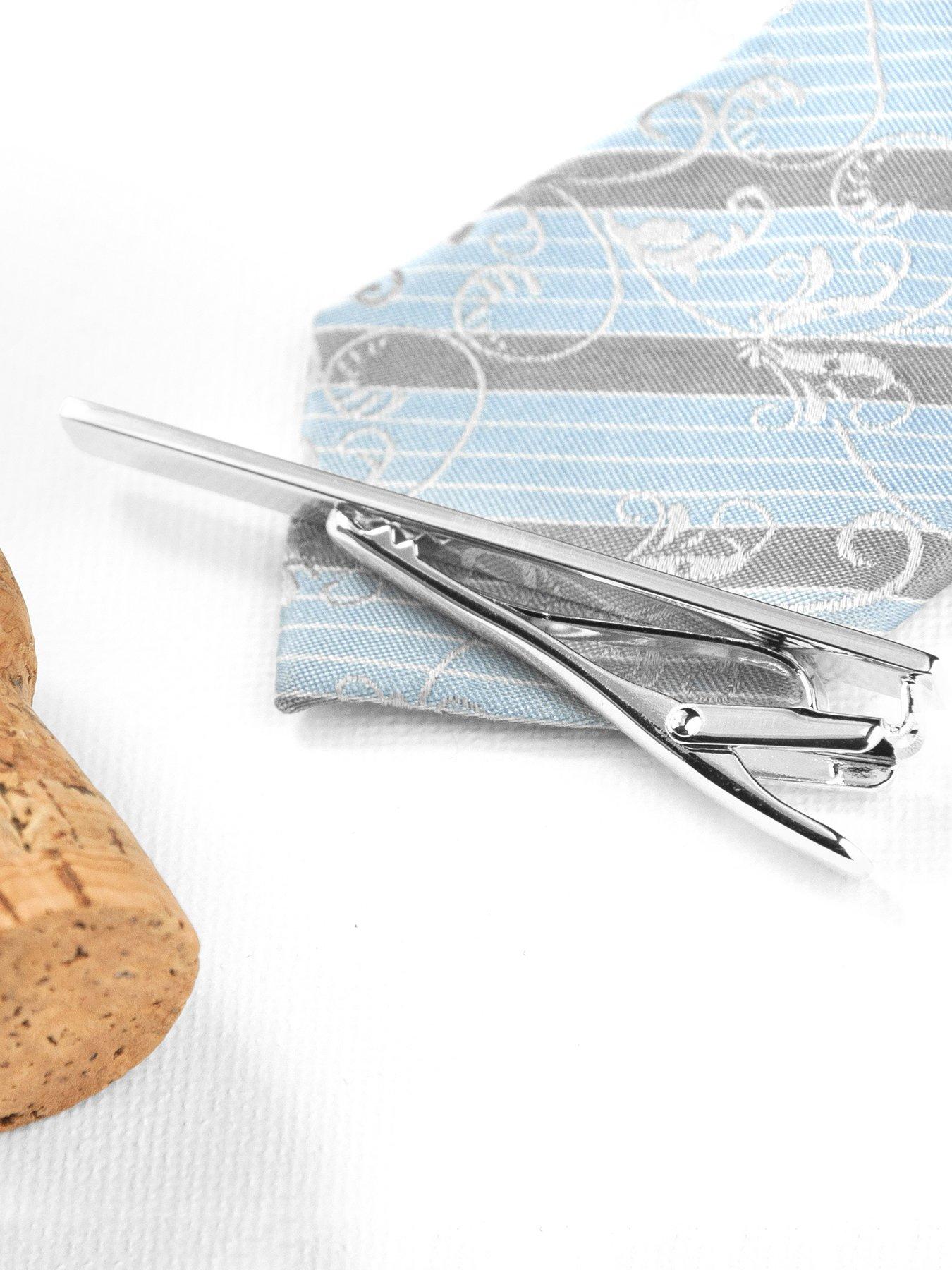 Image 5 of 5 of Treat Republic Personalised Rhodium Plated Tie Clip