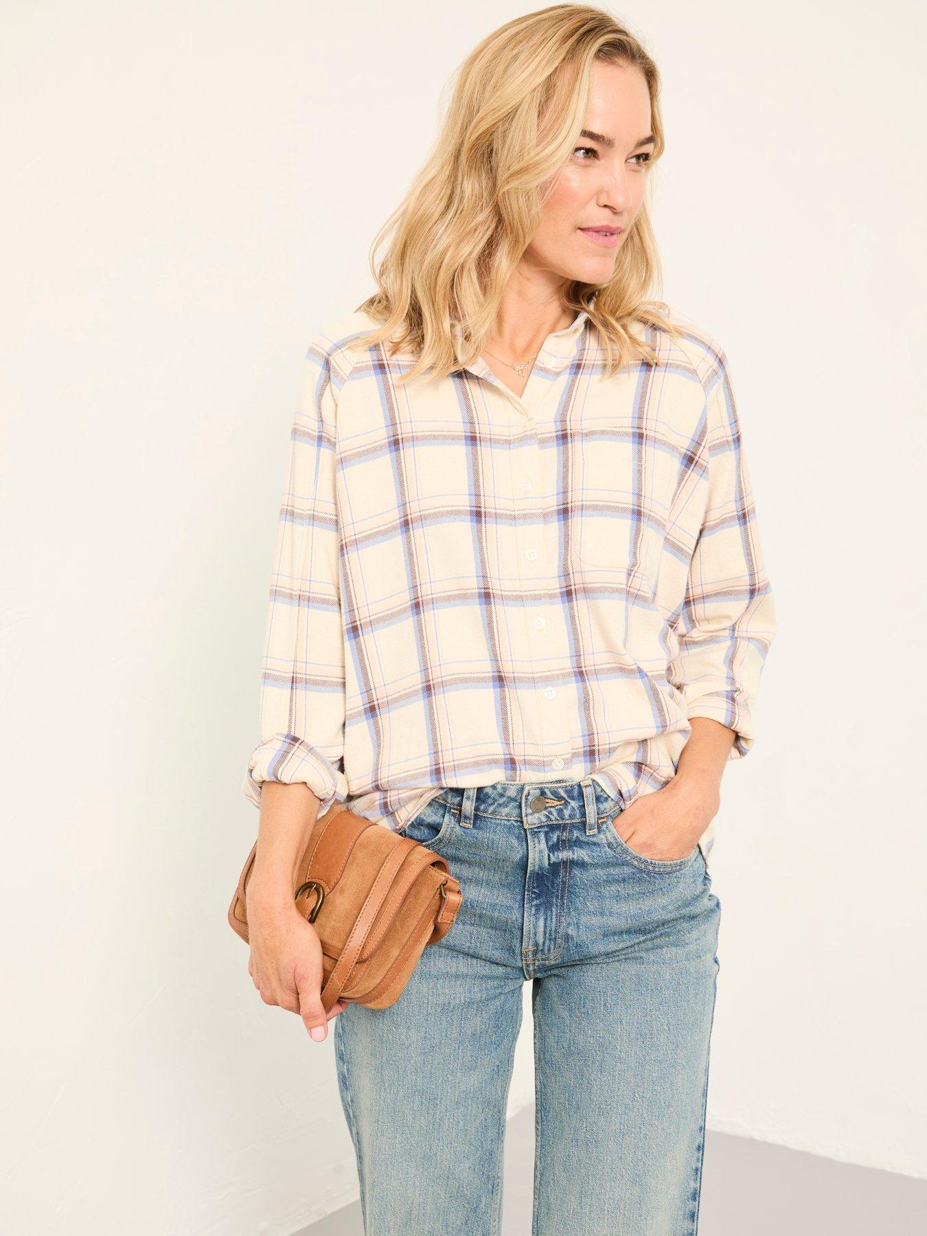 FatFace Bessie Check Shirt - Ivory