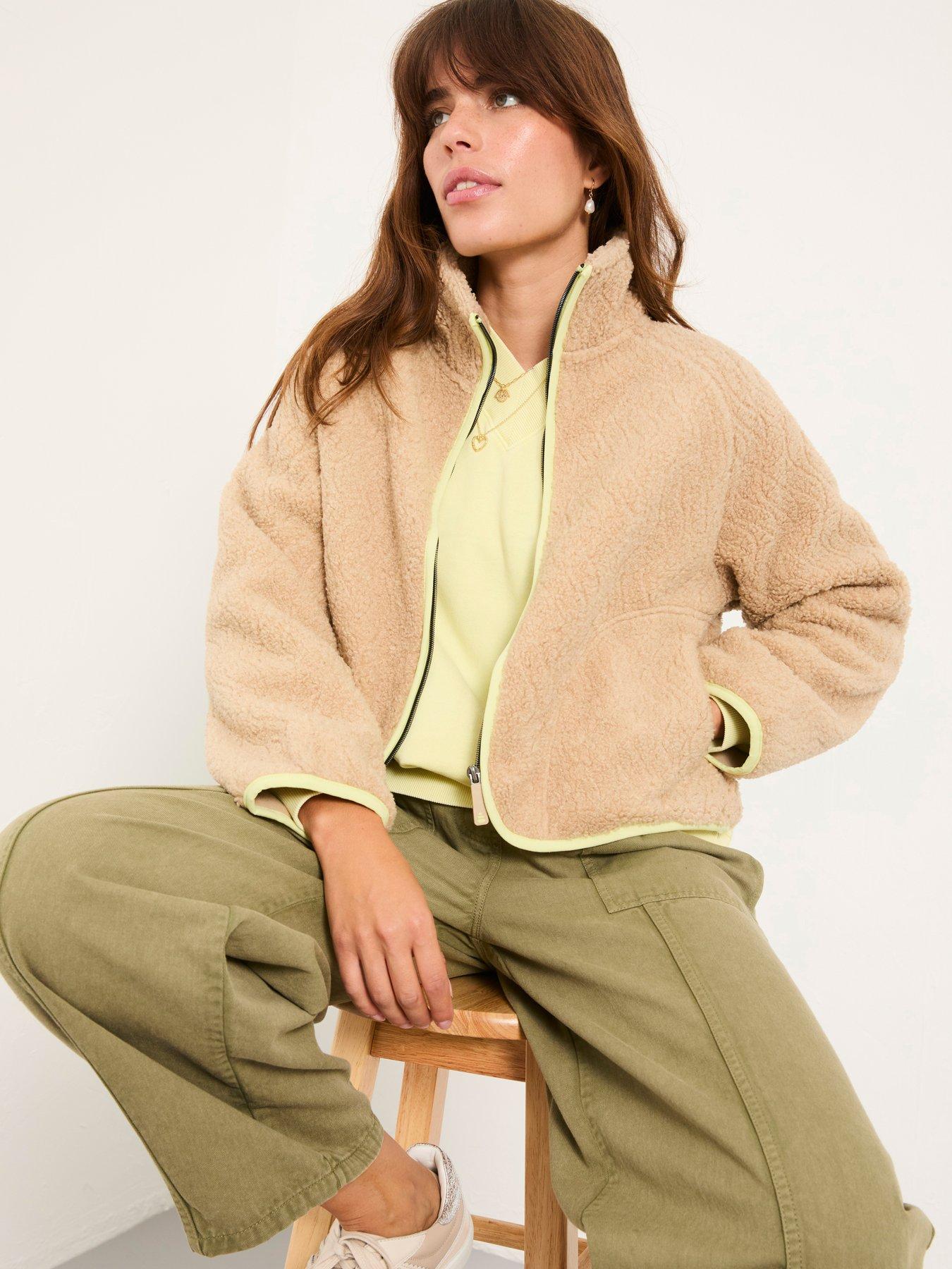 Image 1 of 5 of FatFace Nova Wave Fleece Jacket - Natural