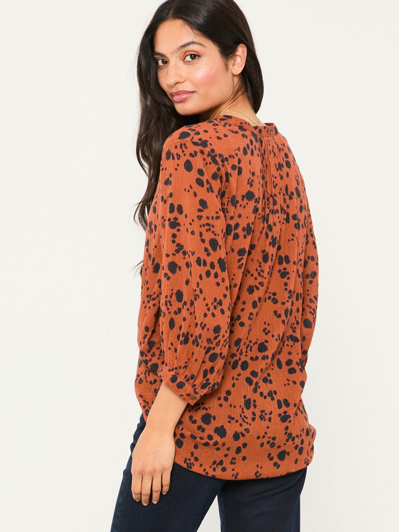 Image 2 of 5 of FatFace Beckett Animal Blouse - Tan Brown