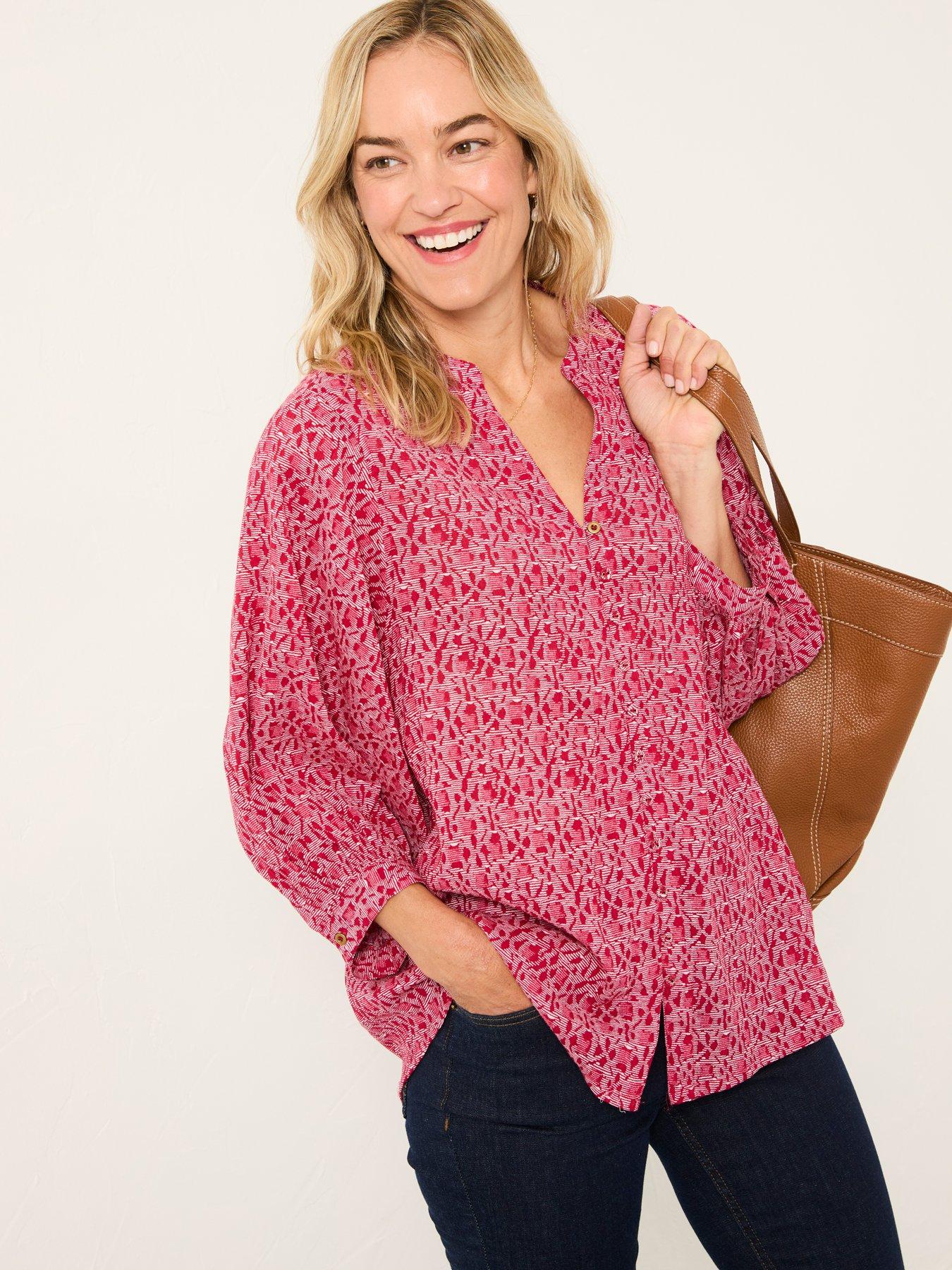 FatFace Beckett Tapestry Geo Blouse - Red