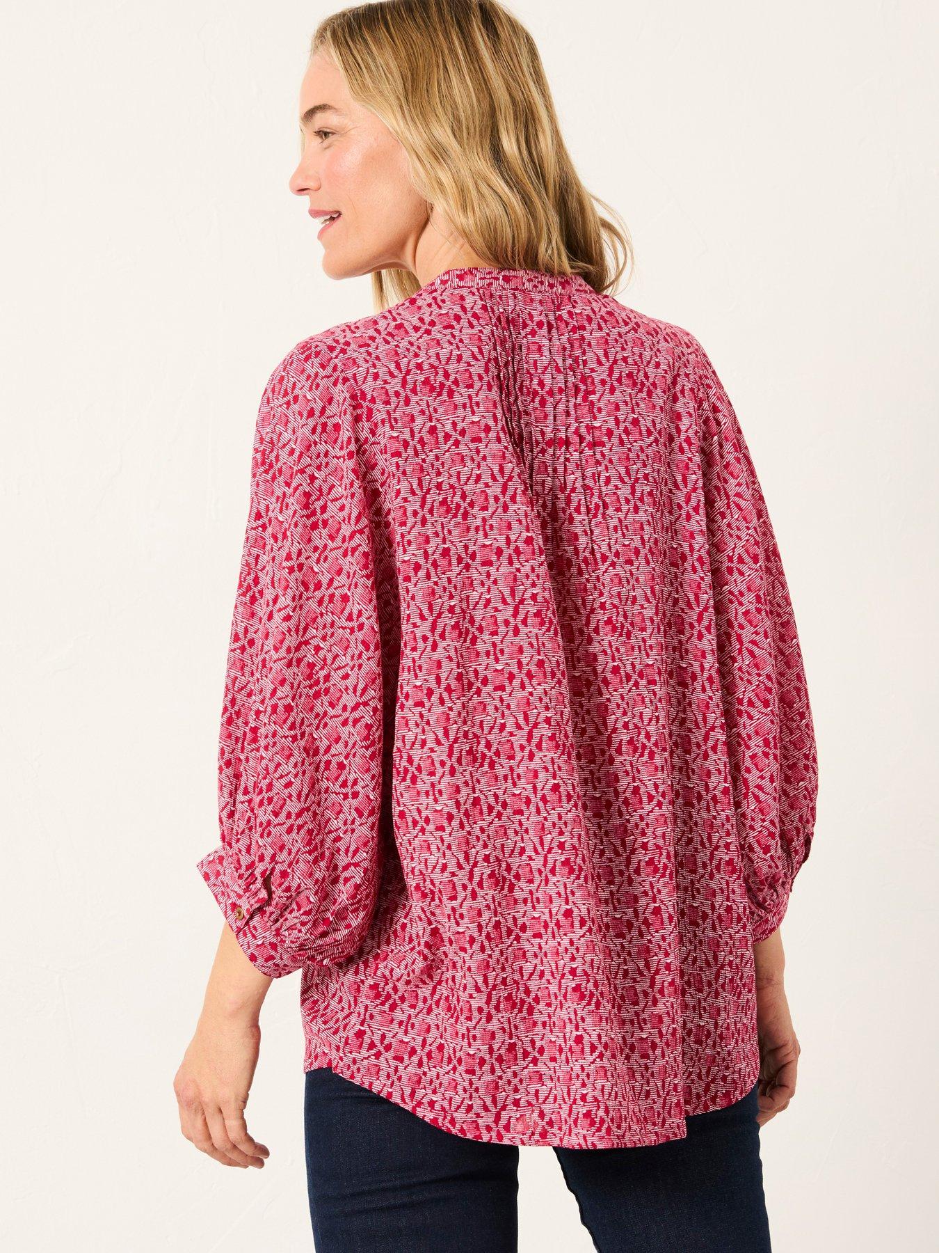 Image 2 of 5 of FatFace Beckett Tapestry Geo Blouse - Red