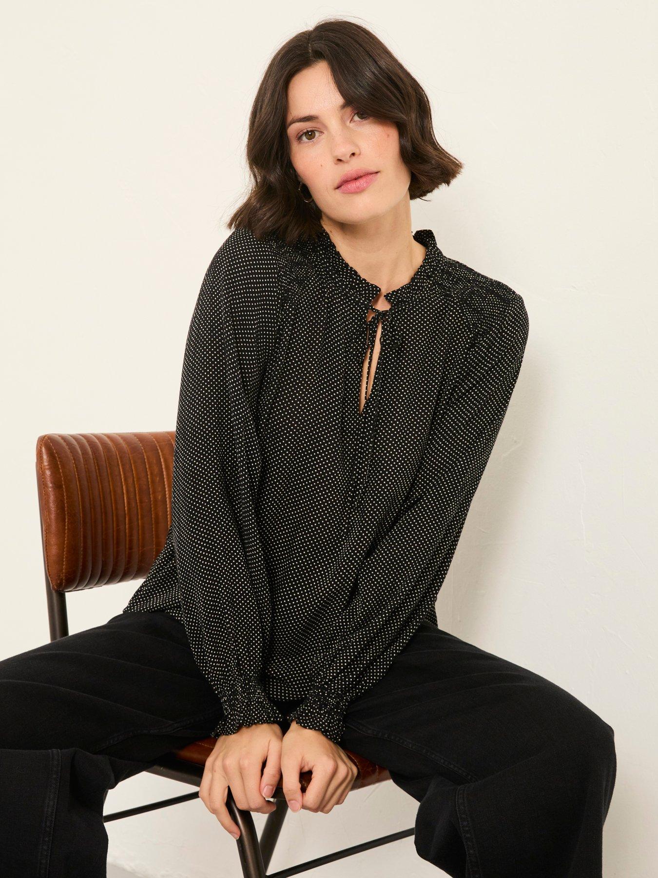 FatFace Lucy Spot Blouse - Black