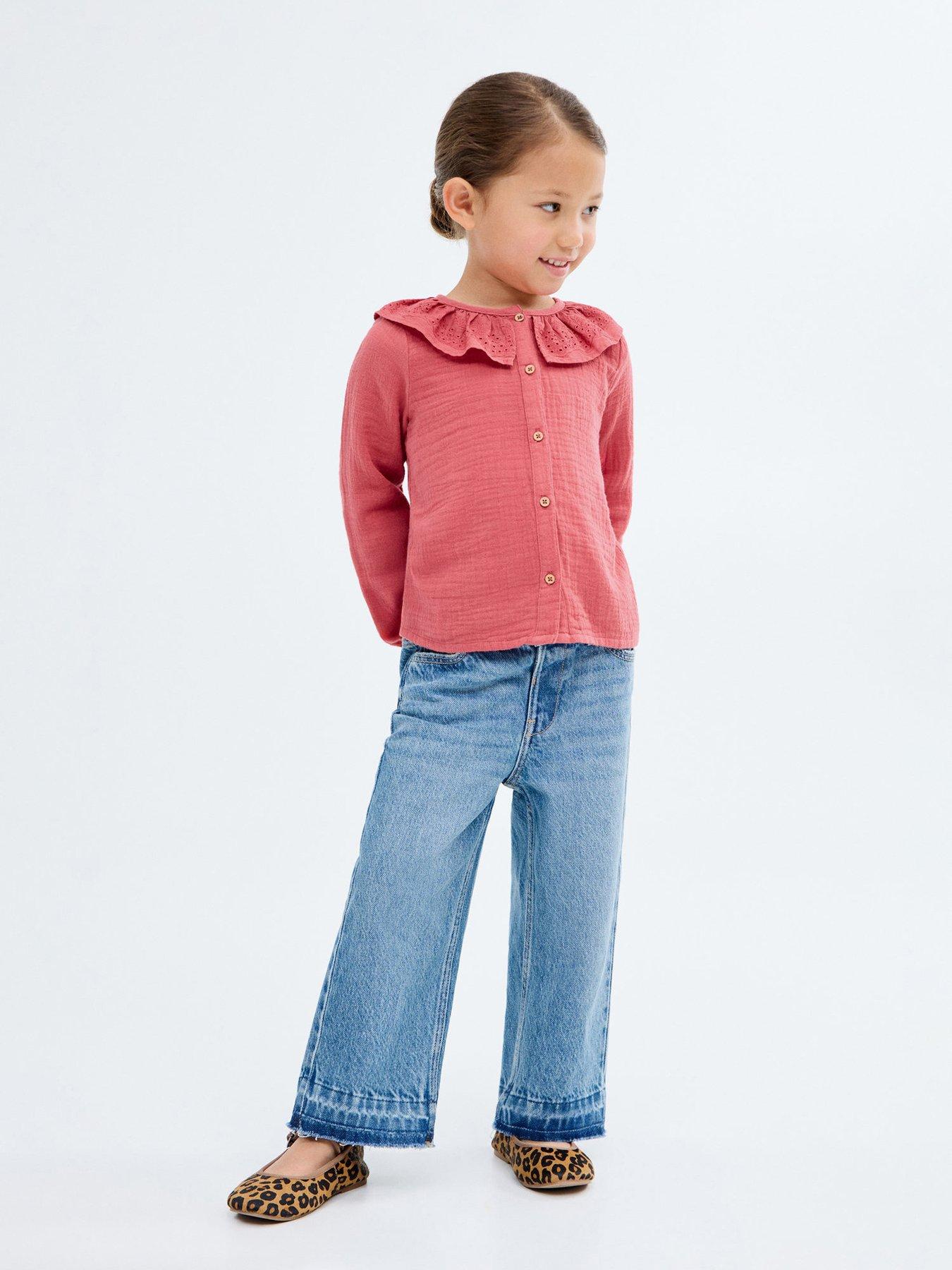 Mango Younger Girls Culotte Jeans, Blue, Size Age: 9-12 Months
