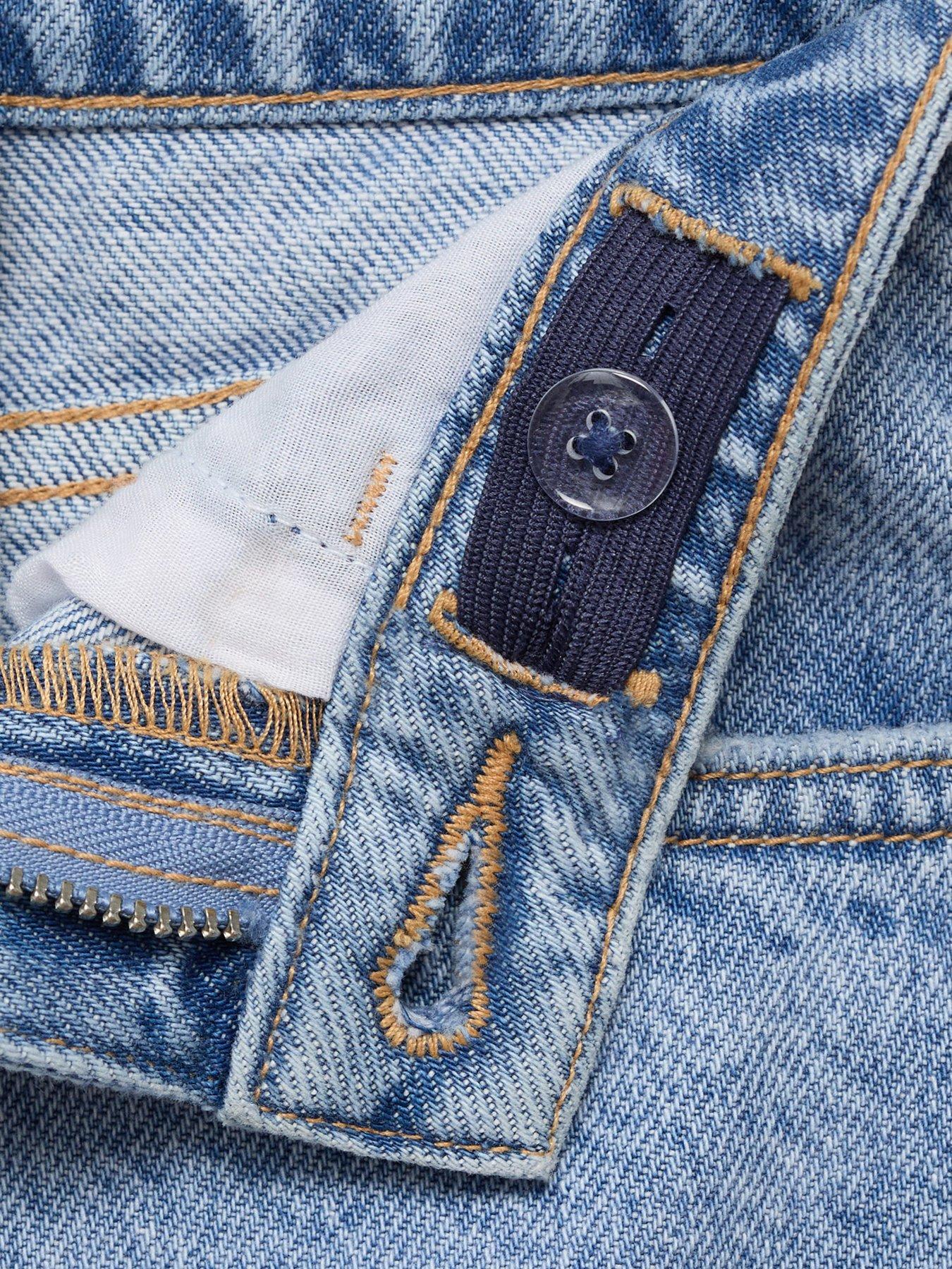 Image 3 of 4 of Mango Girls Star Back Detail Mom Jeans - Blue