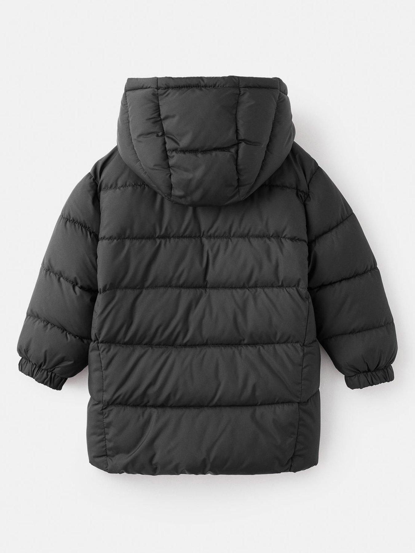 Image 2 of 4 of Mango Younger Boys Longline Padded Coat - Black