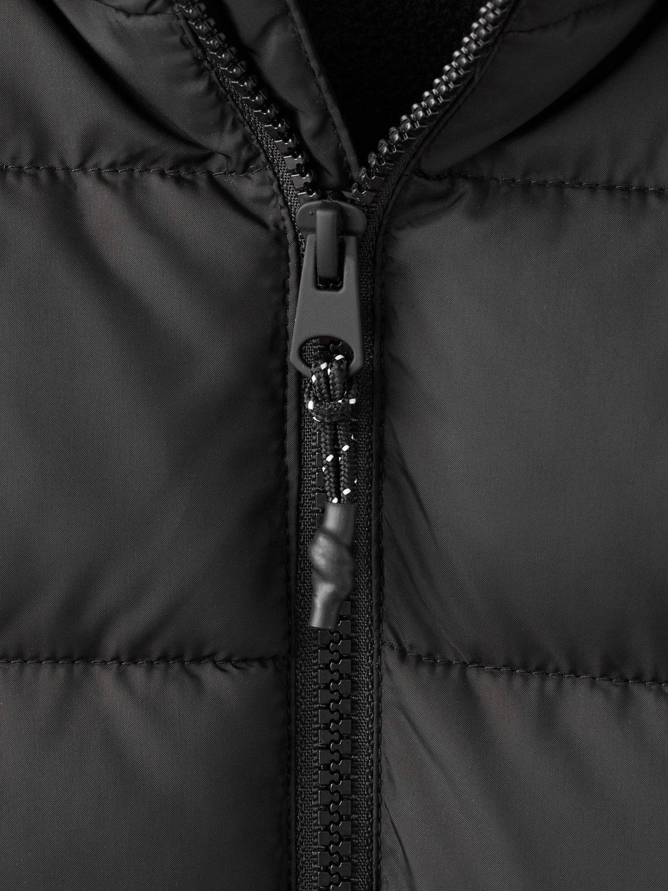 Image 3 of 4 of Mango Younger Boys Longline Padded Coat - Black