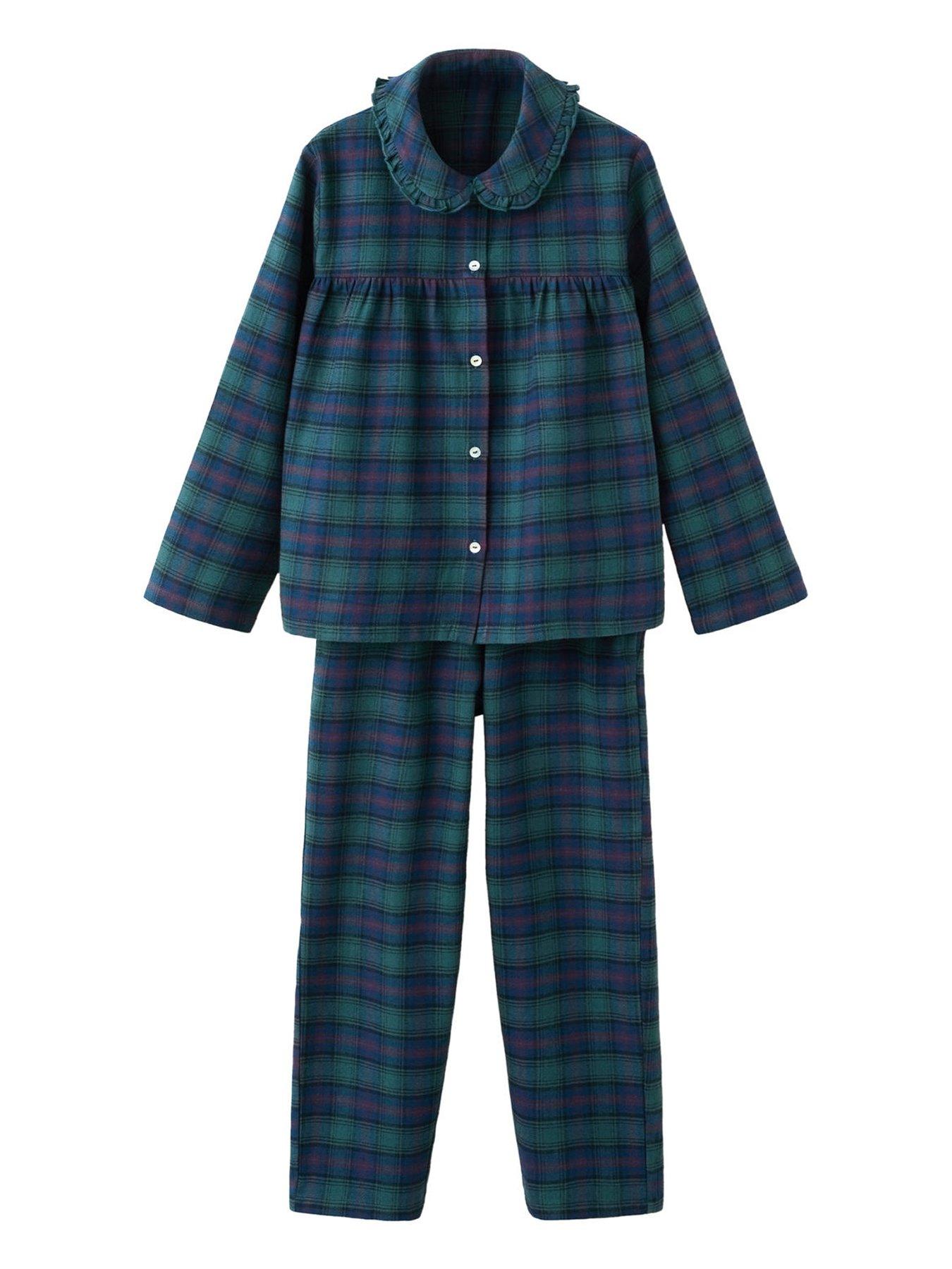 Image 1 of 5 of Mango Girls Tartan Pyjamas - Green