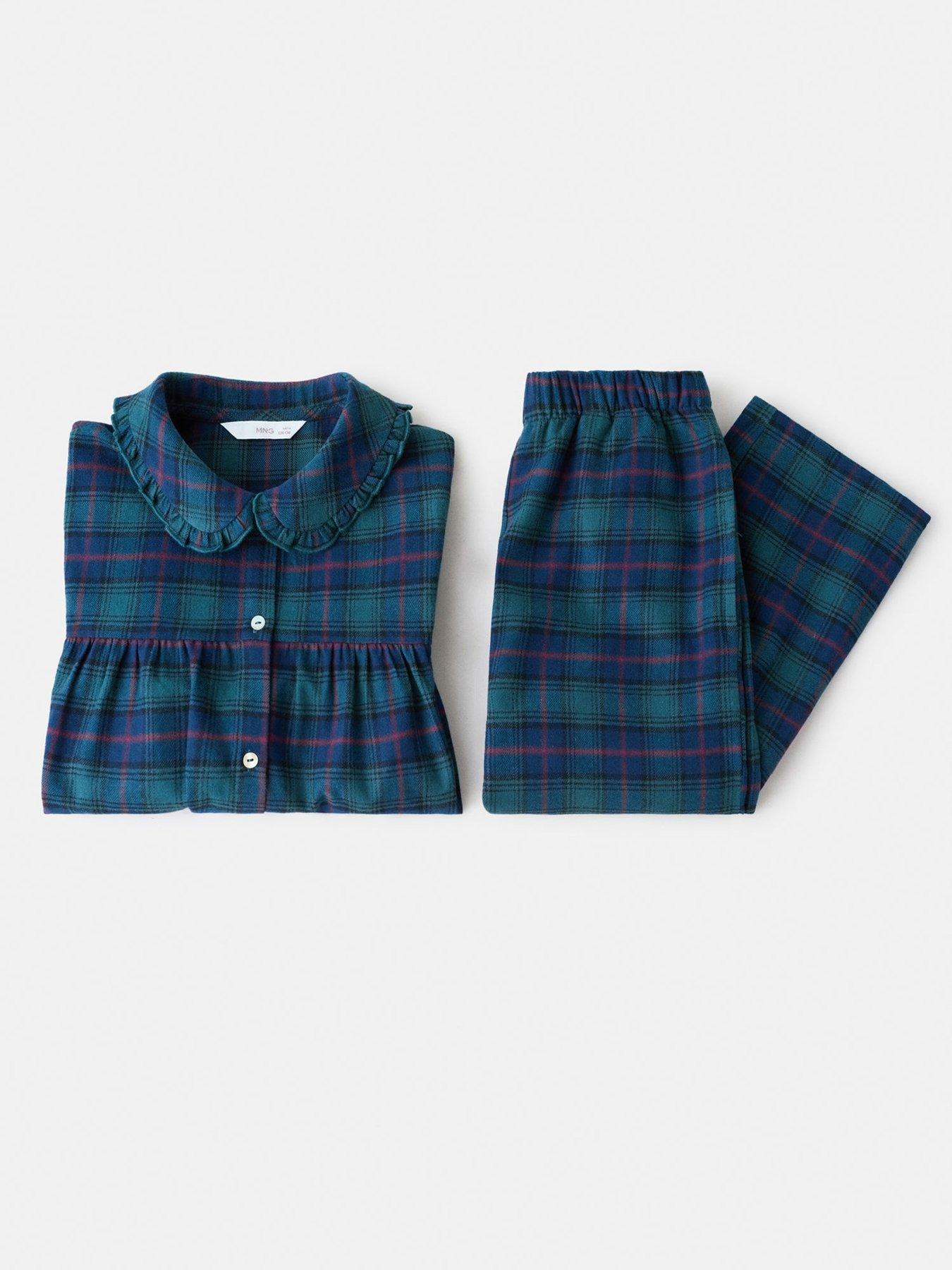 Image 4 of 5 of Mango Girls Tartan Pyjamas - Green
