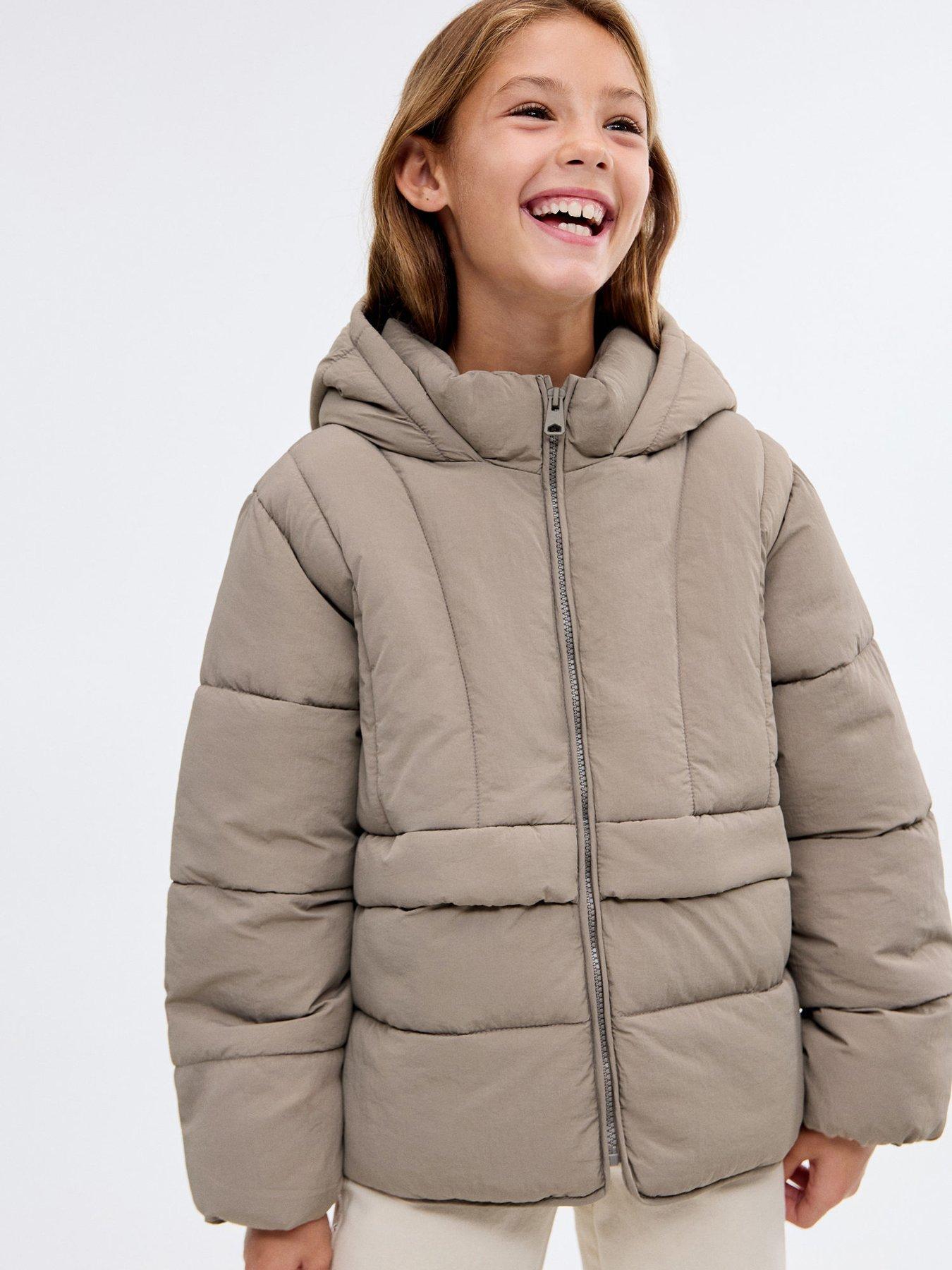 Image 1 of 6 of Mango Girls Padded Coat - Brown