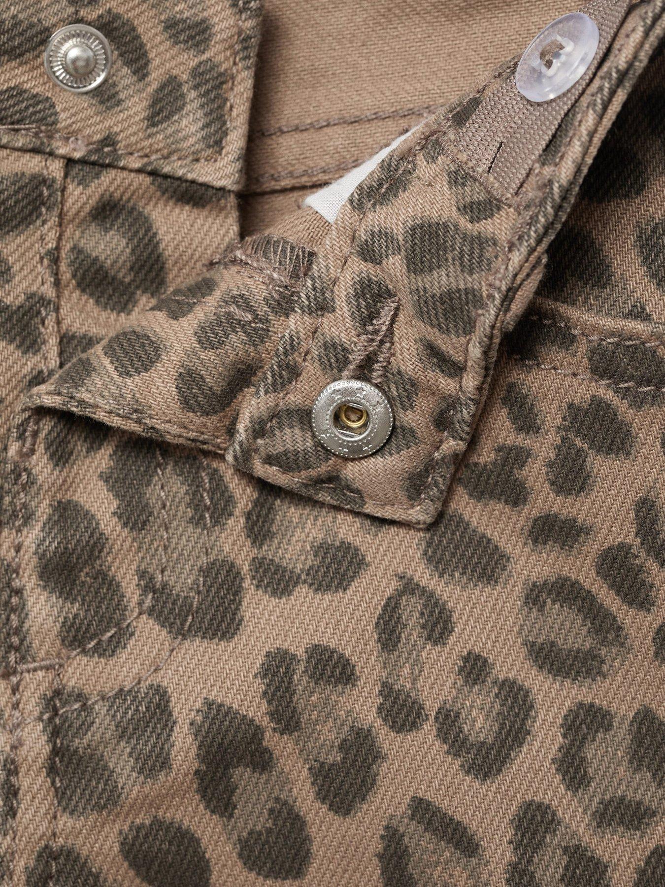 Image 3 of 4 of Mango Younger Girls Leopard Print Jeans - Brown