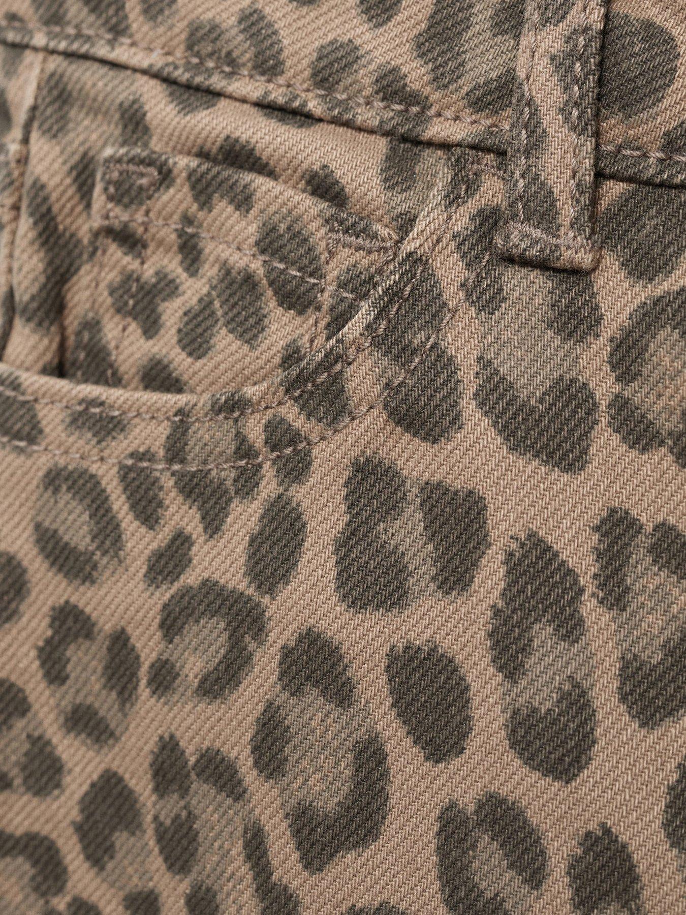 Image 4 of 4 of Mango Younger Girls Leopard Print Jeans - Brown