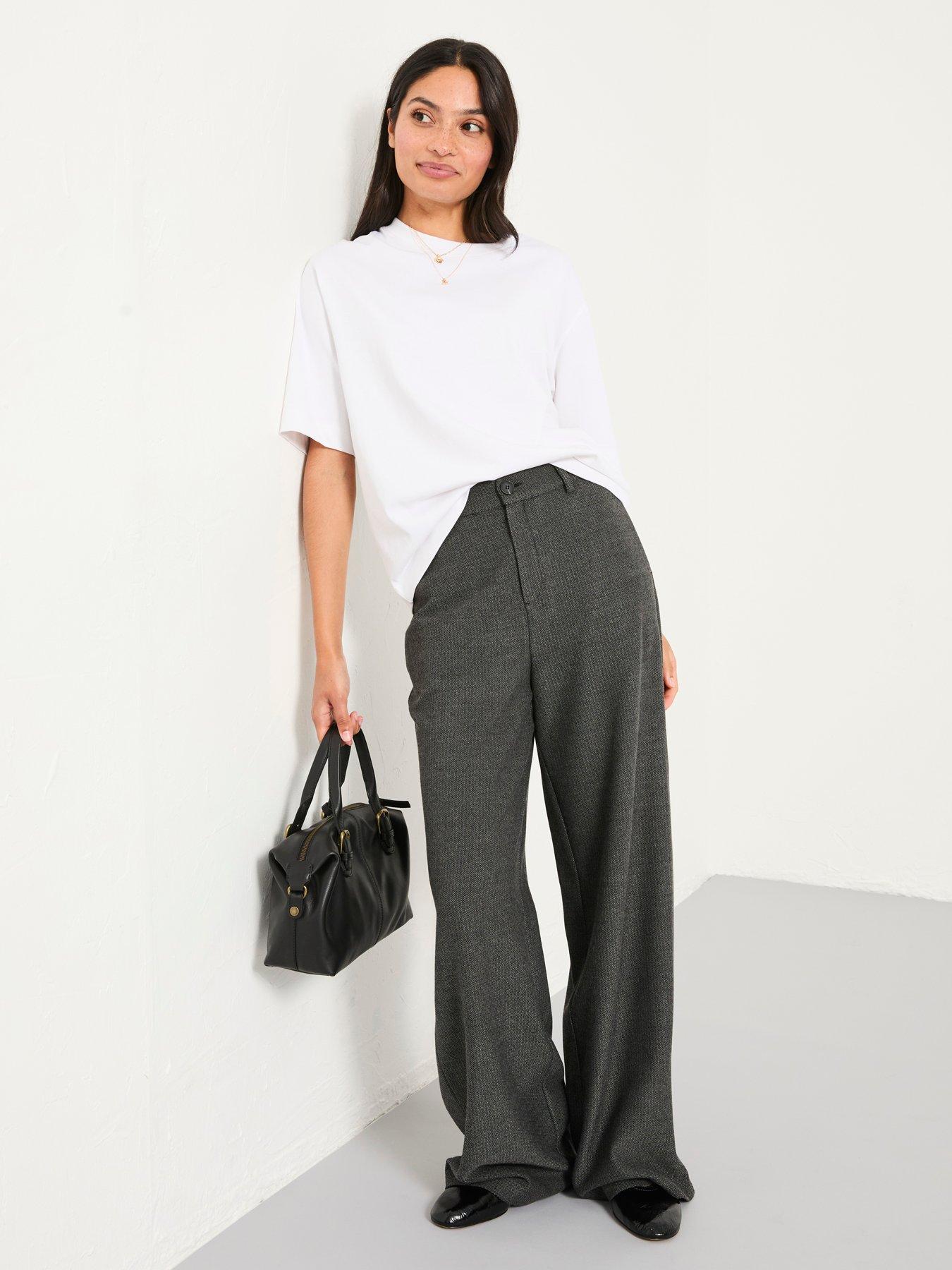 FatFace Presley Wide Leg Trouser - Grey