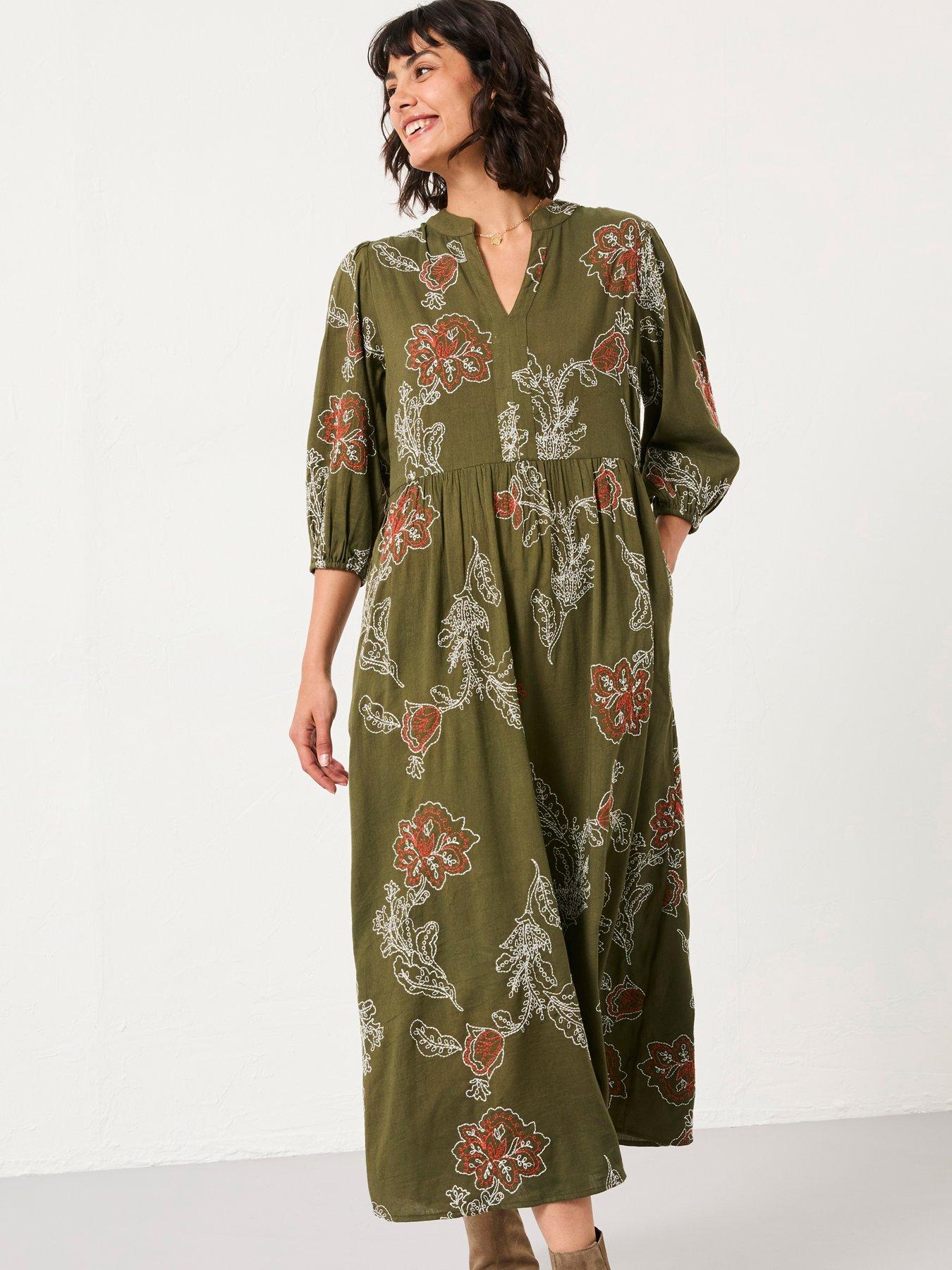 fat face embroidered dress Fat Face - Black