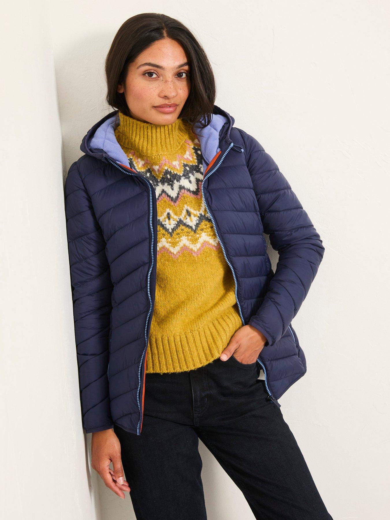 Image 1 of 5 of FatFace Ruby Light Padded Coat - Navy