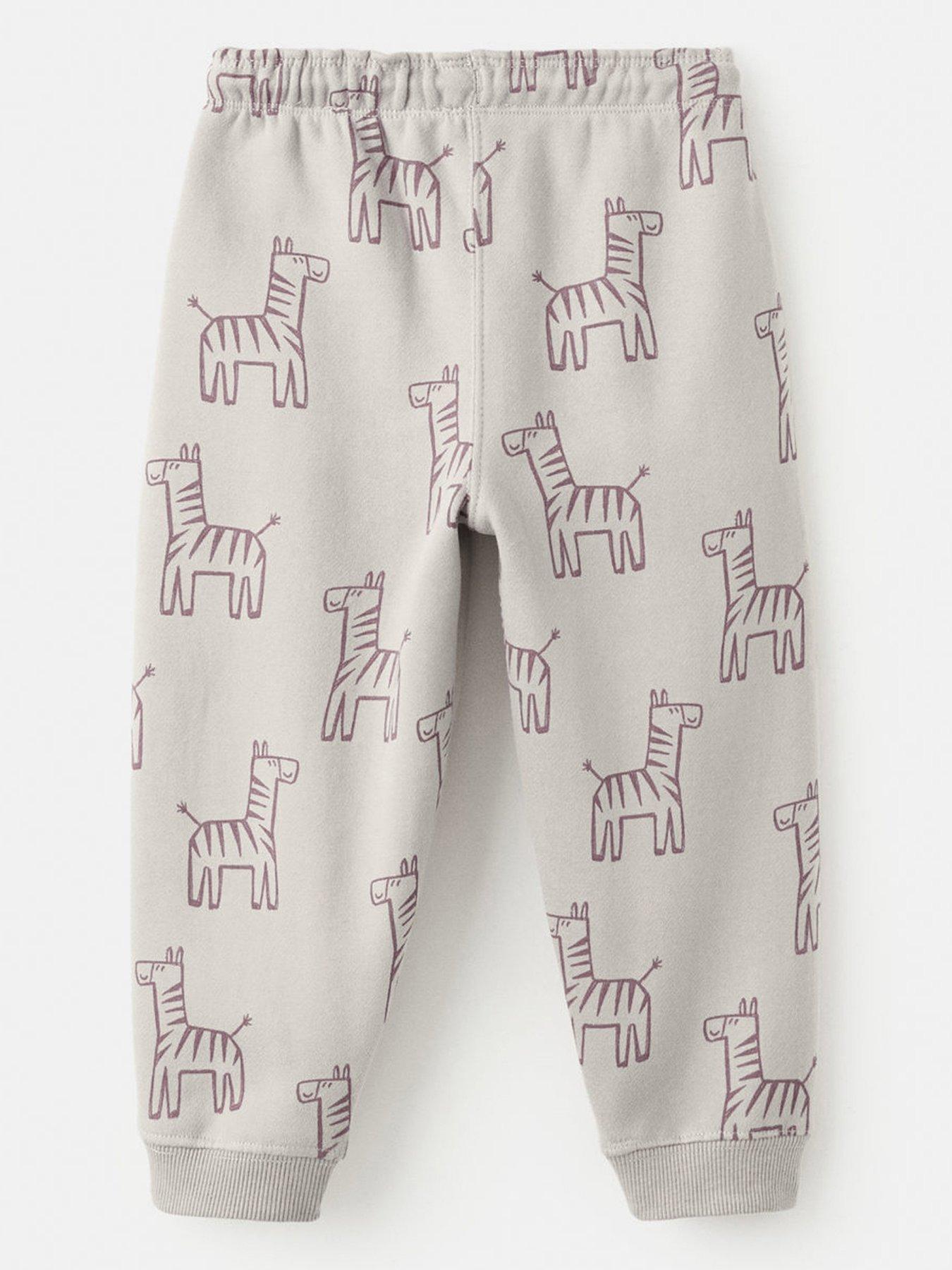 Image 2 of 4 of Mango Younger Boys Animal Print Co-ord Joggers - Beige