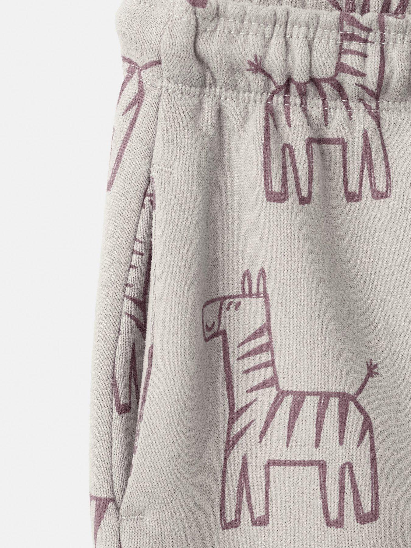 Image 3 of 4 of Mango Younger Boys Animal Print Co-ord Joggers - Beige