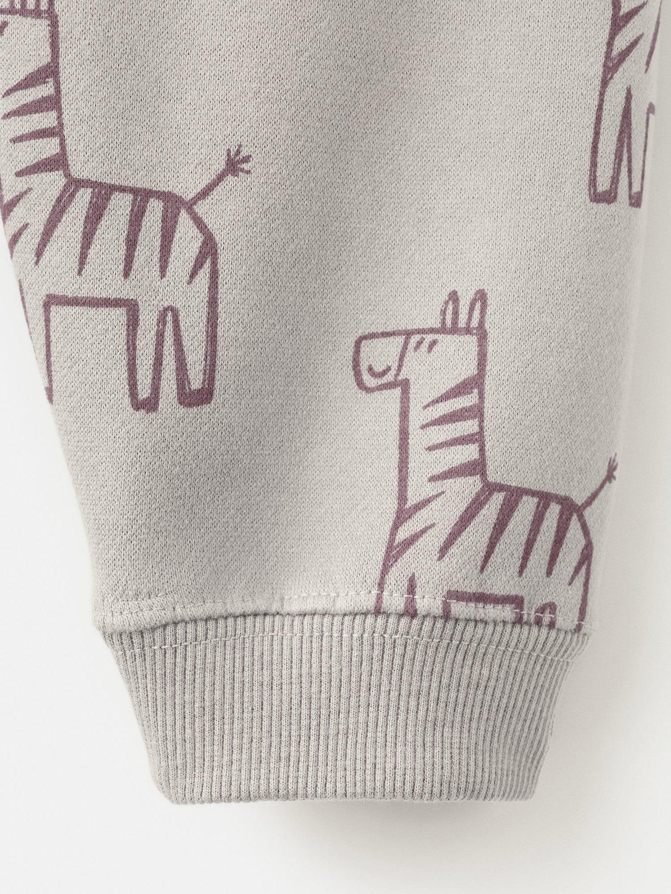 Image 4 of 4 of Mango Younger Boys Animal Print Co-ord Joggers - Beige