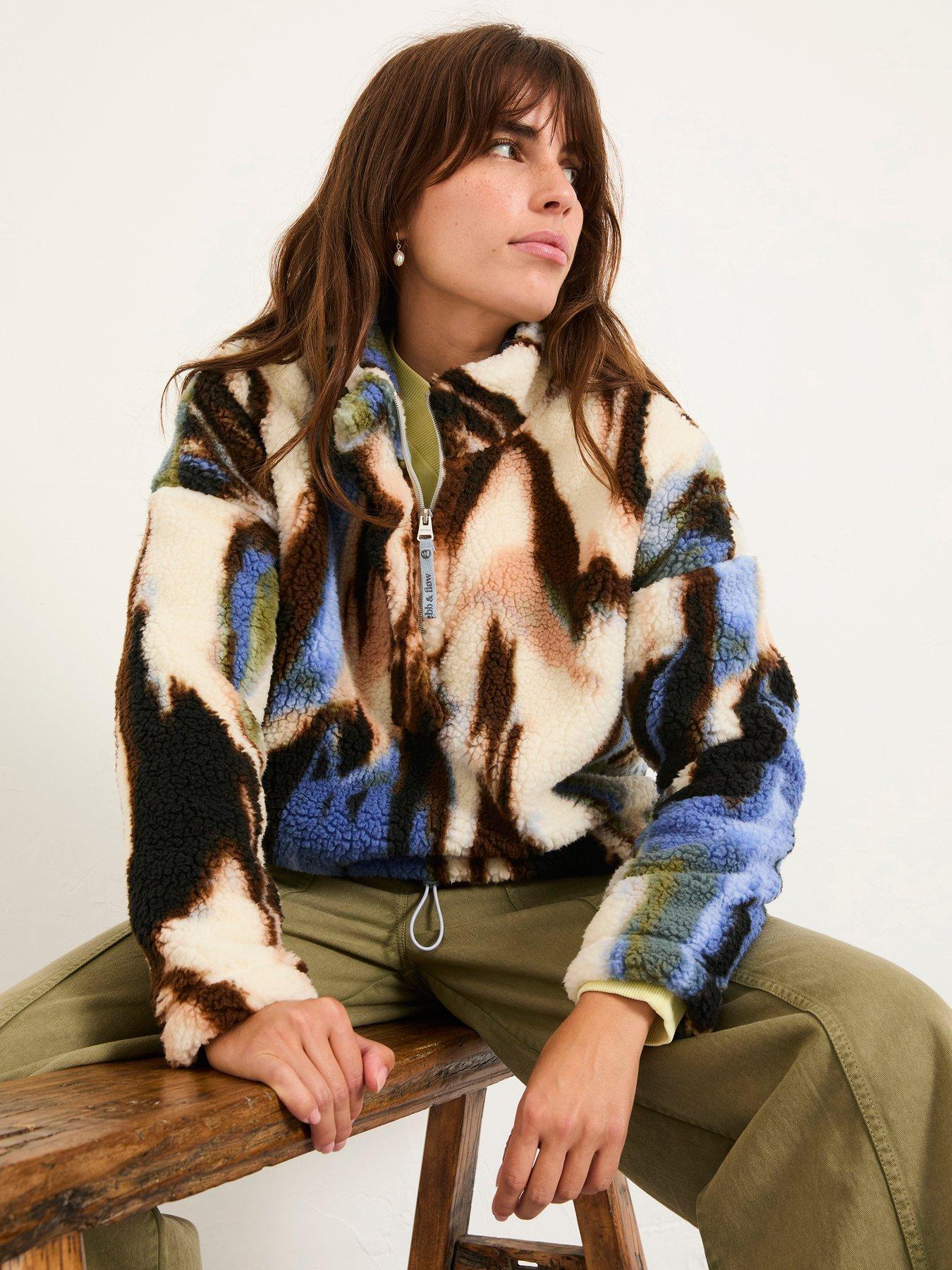 FatFace Raya Printed Fleece - Natural