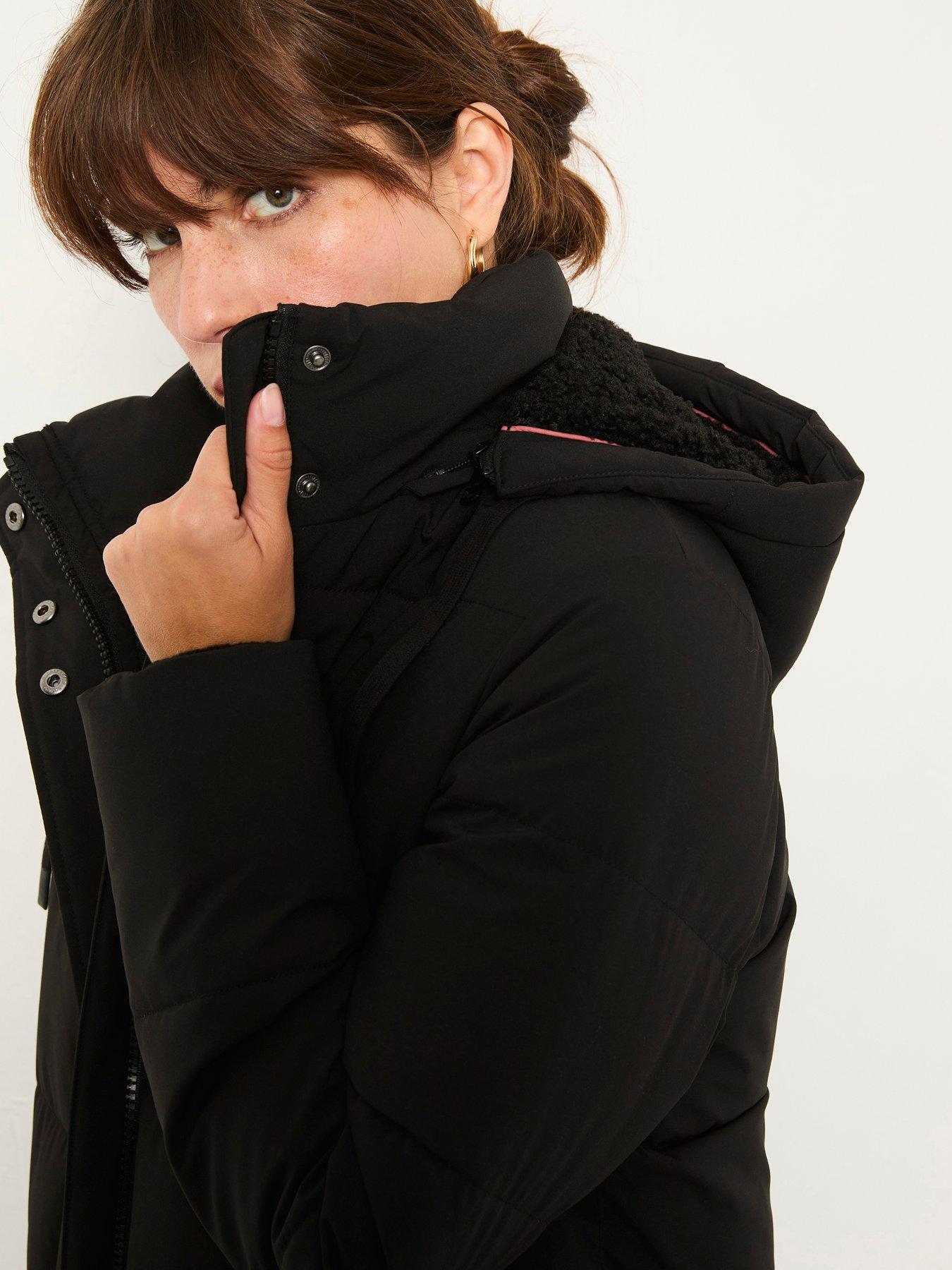 Image 3 of 5 of FatFace Harley Long Padded Coat - Black