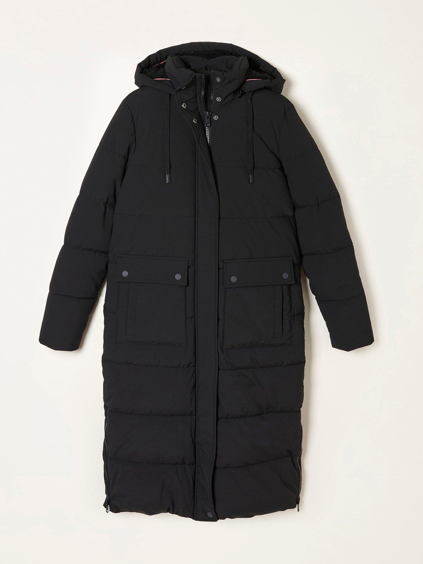 Image 5 of 5 of FatFace Harley Long Padded Coat - Black