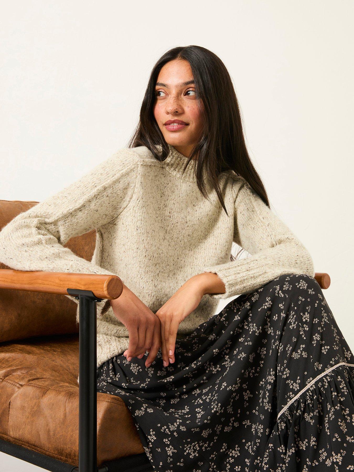 Image 3 of 5 of FatFace Fae Fleck Jumper - Beige