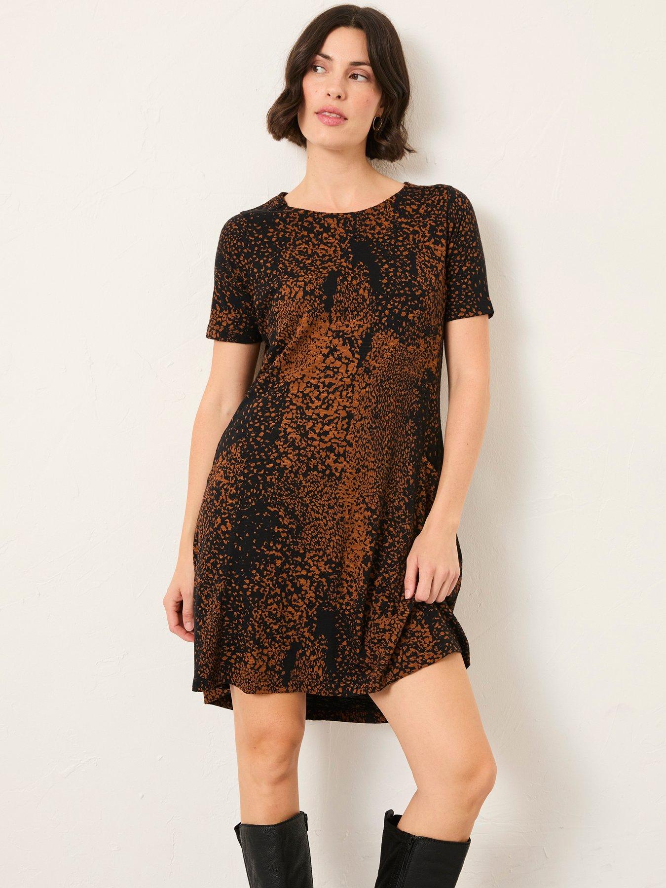 FatFace Simone Animal Dress - Black