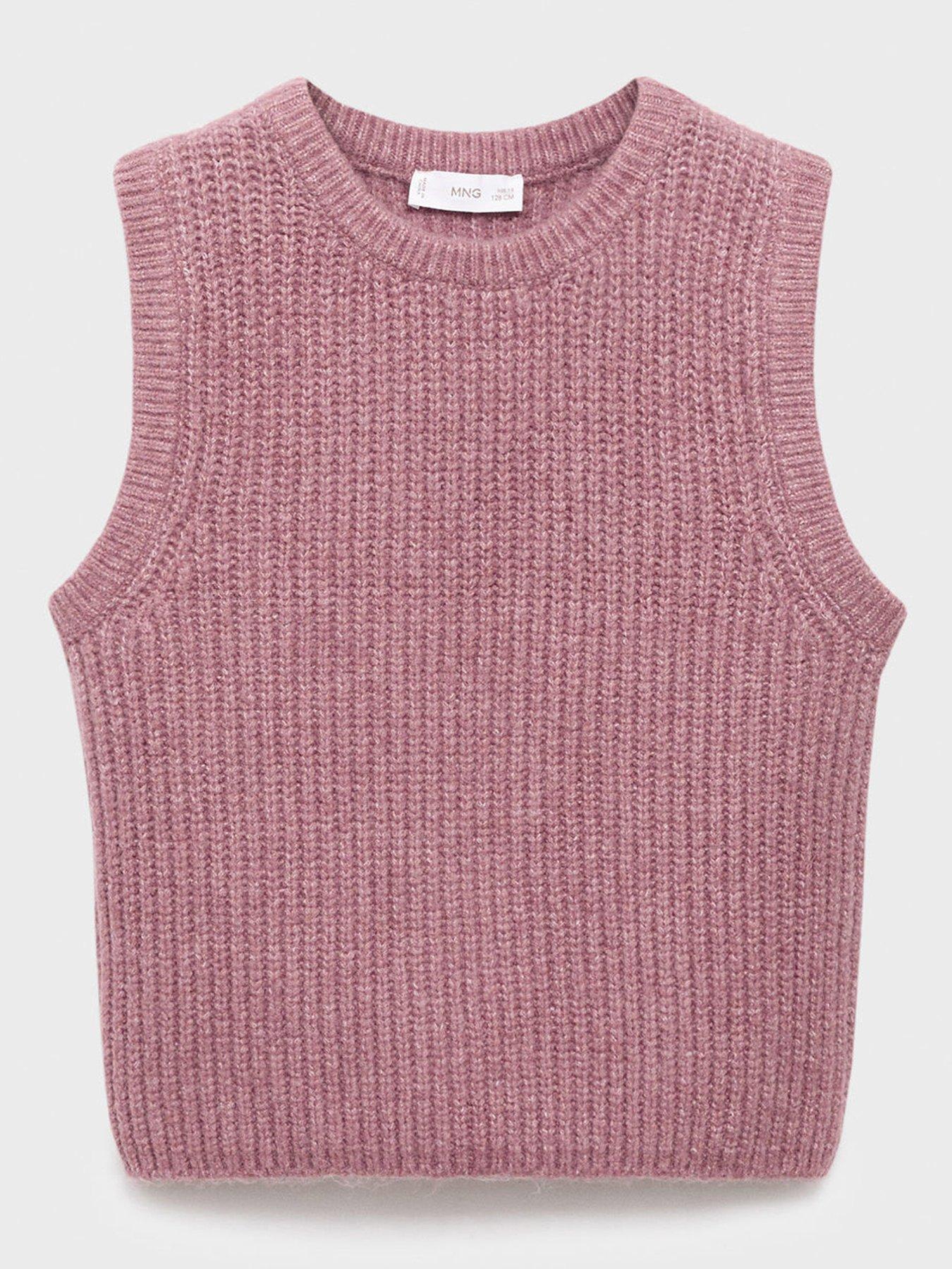 Mango Girls Knitted Vest - Dark Pink