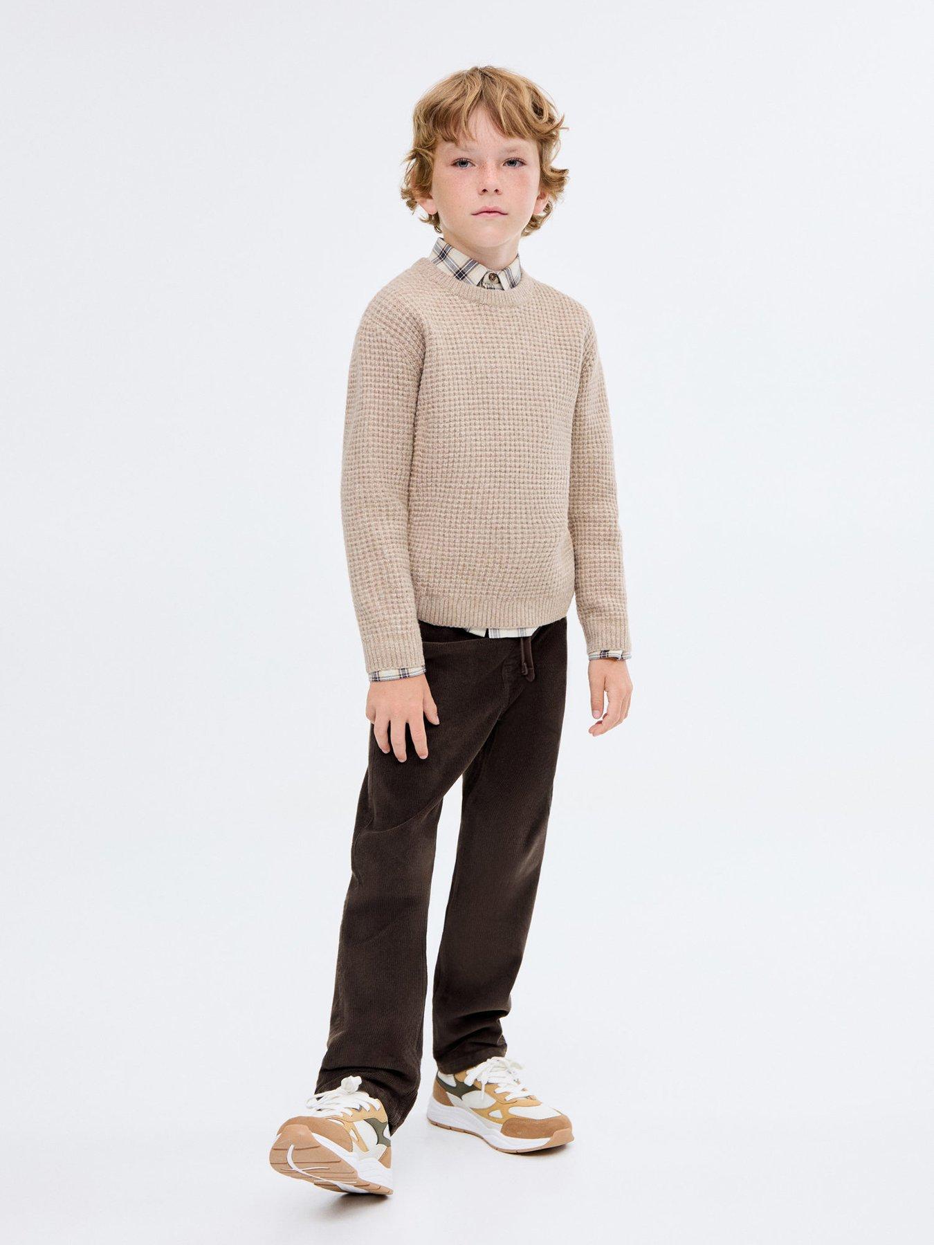Image 1 of 5 of Mango Boys Cord Trousers - Brown