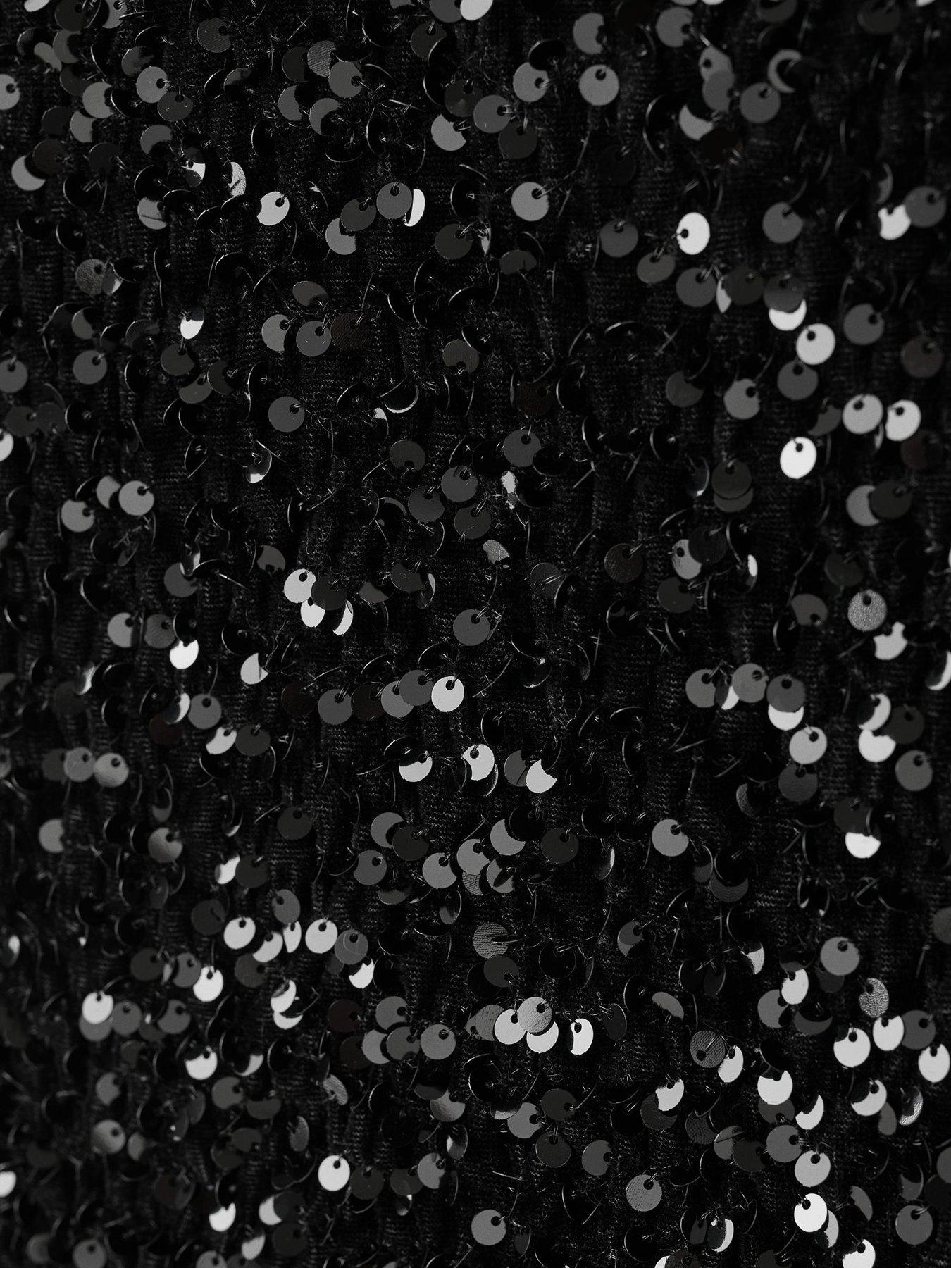 Image 3 of 4 of Mango Girls Sequin Co-Ord Top - Black