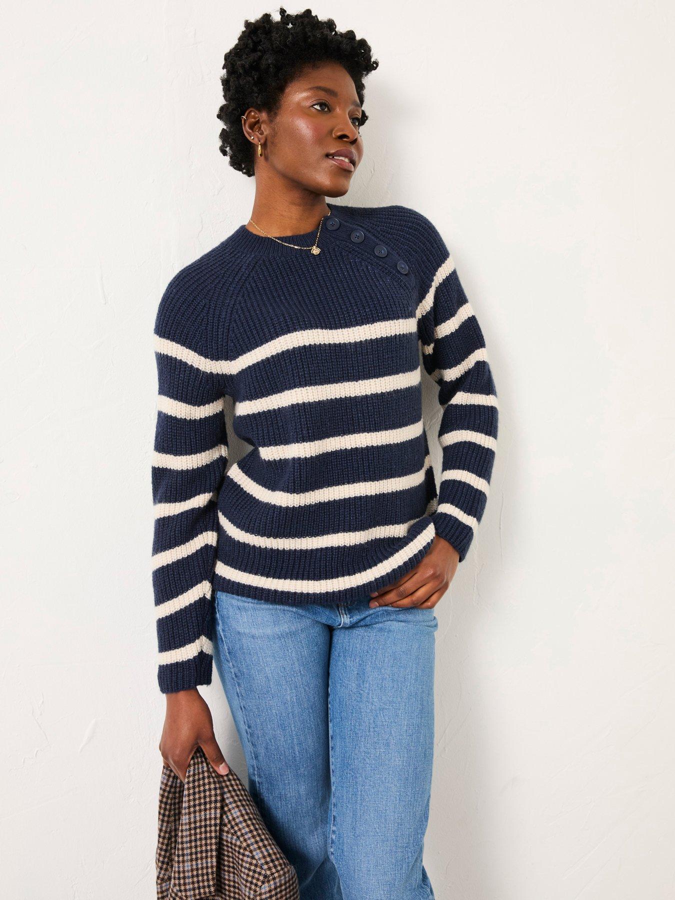 FatFace Breton Stripe Jumper - Navy