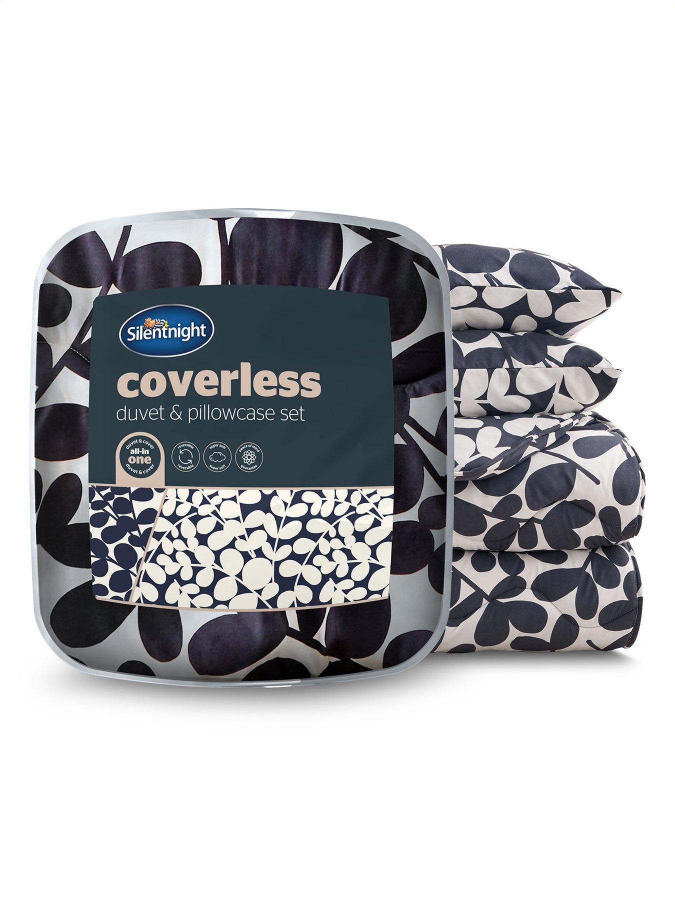silentnight-leaf-print-coverless-duvet-and-pillowcase-set-blue