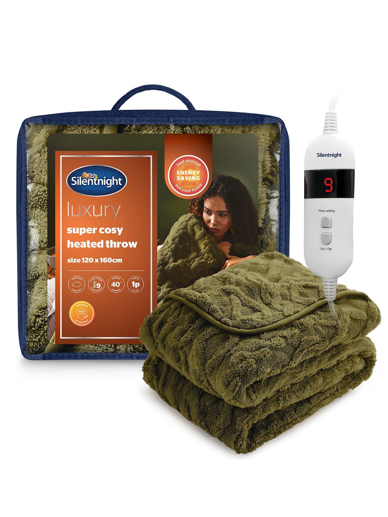 Image 1 of 7 of Silentnight Luxury Super Cosy Heated Throw - Forest Green/Olive