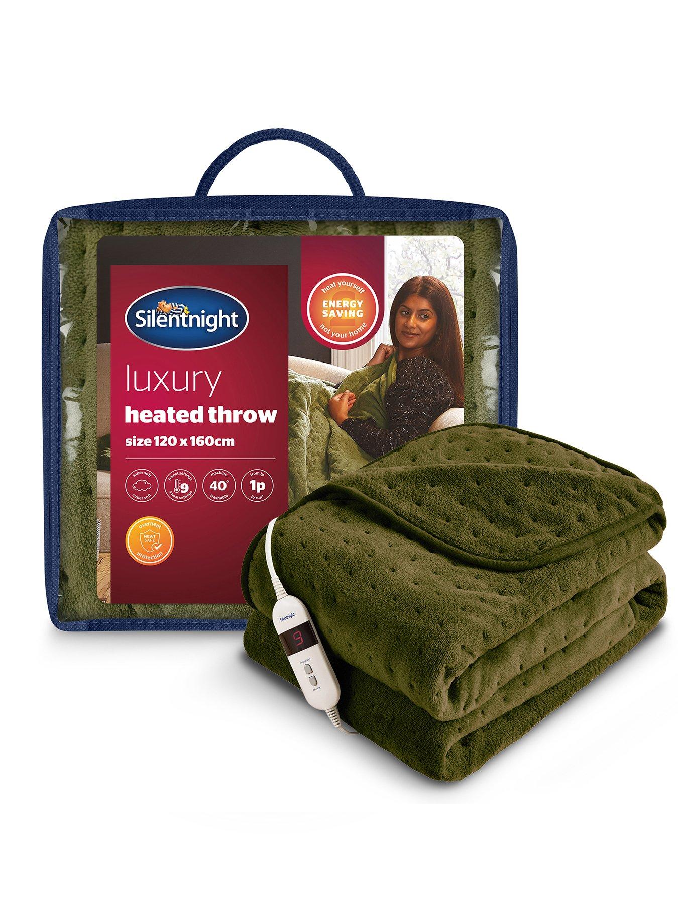 Silentnight Luxury Heated Throw - Forest Green/olive
