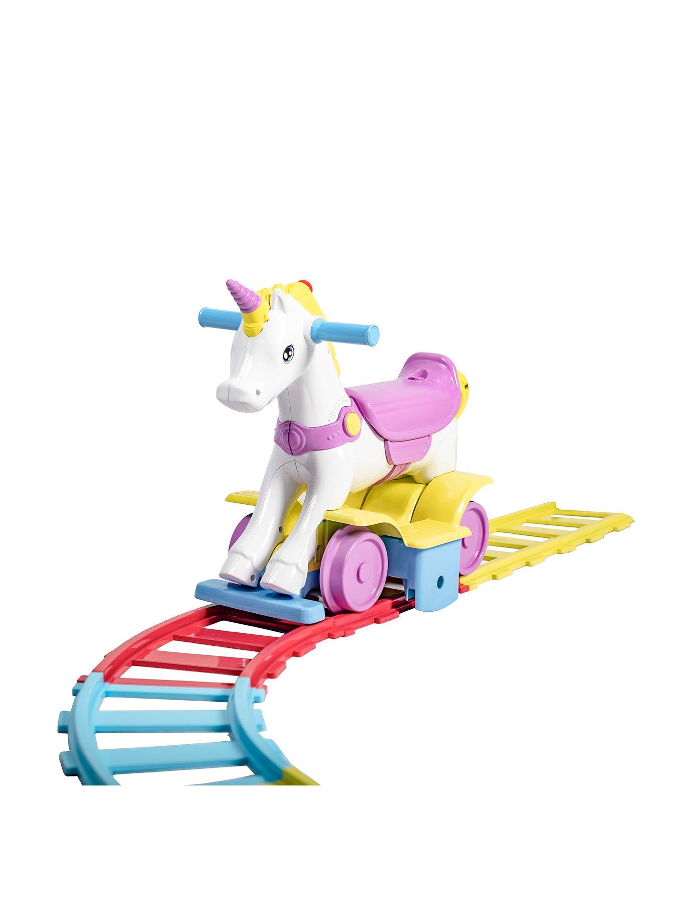 Rainbow Unicorn Train/Rocker 2-in-1 Ride-On