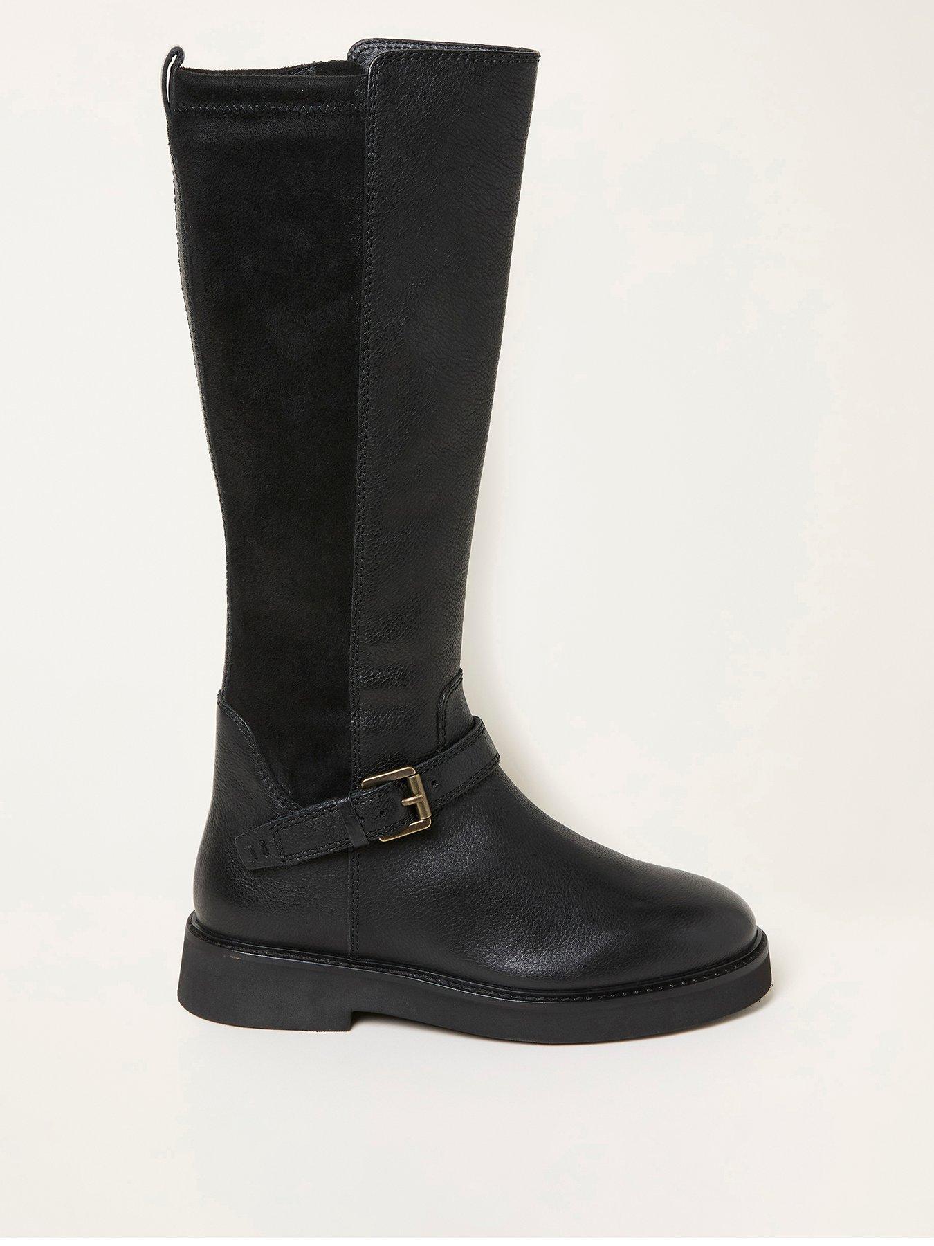 FatFace Long Riding Boot - Black