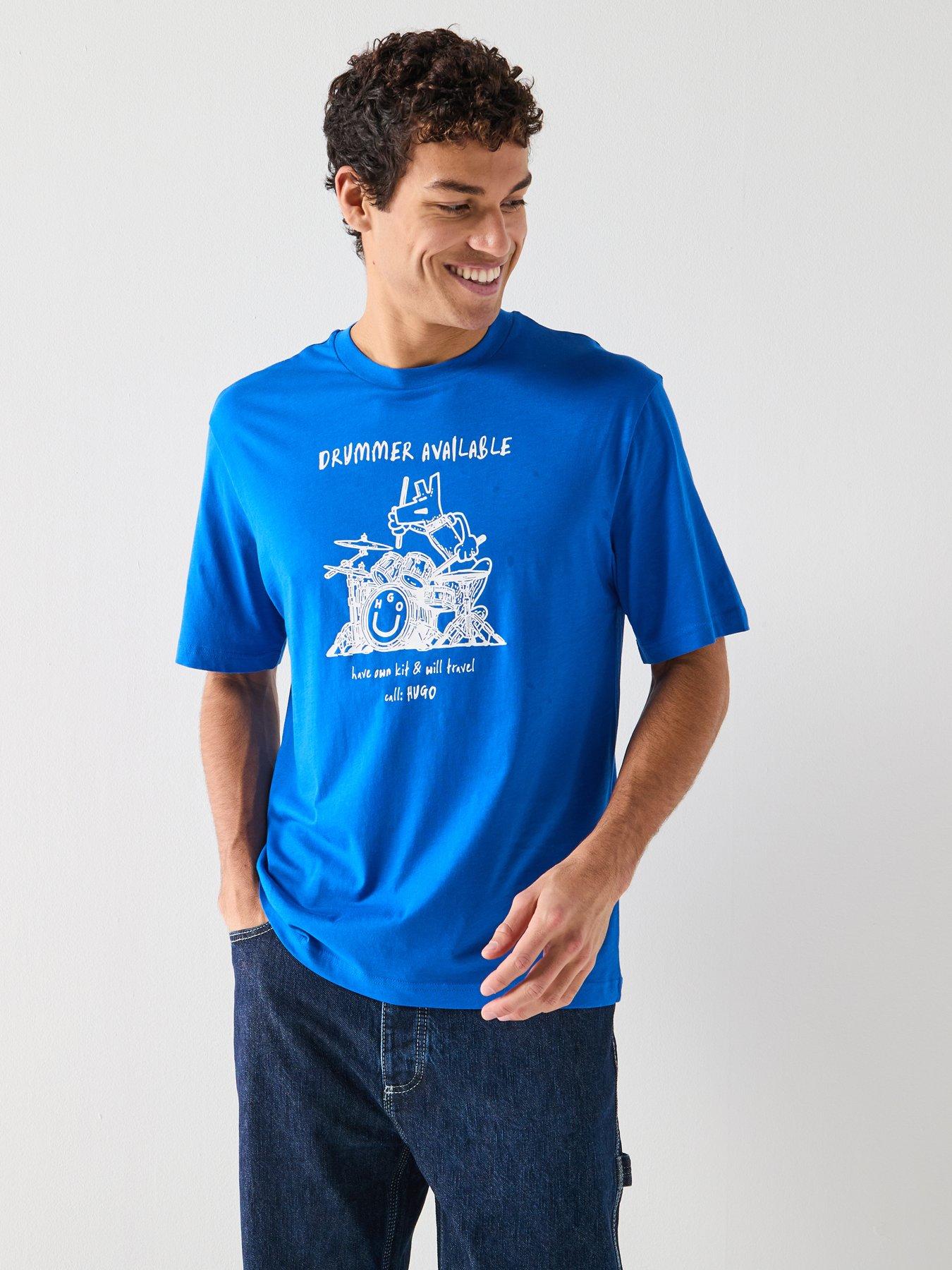 Image 1 of 5 of HUGO Namerix Graphic T-Shirt - Blue