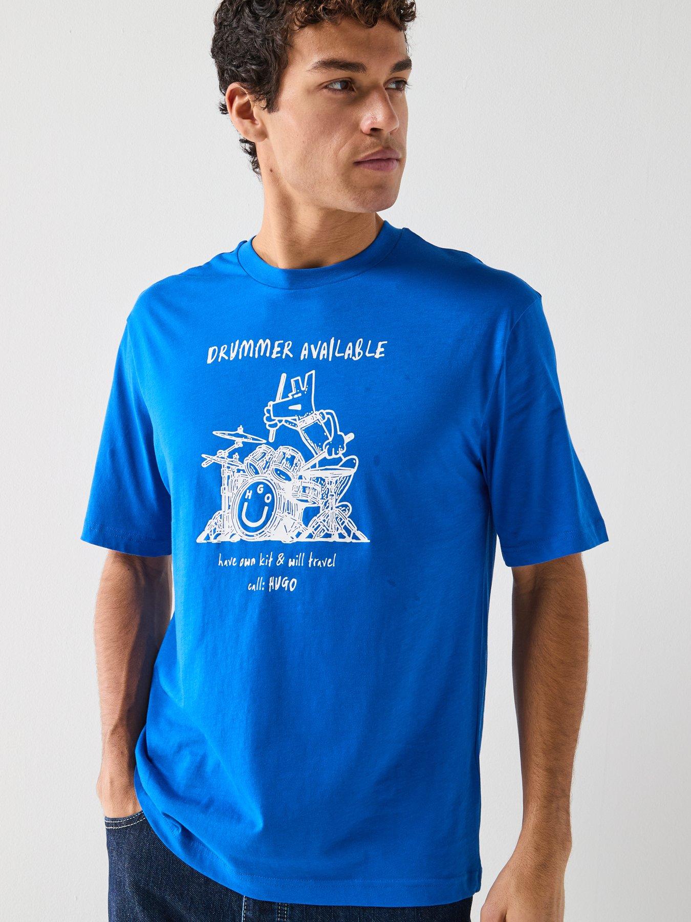Image 4 of 5 of HUGO Namerix Graphic T-Shirt - Blue