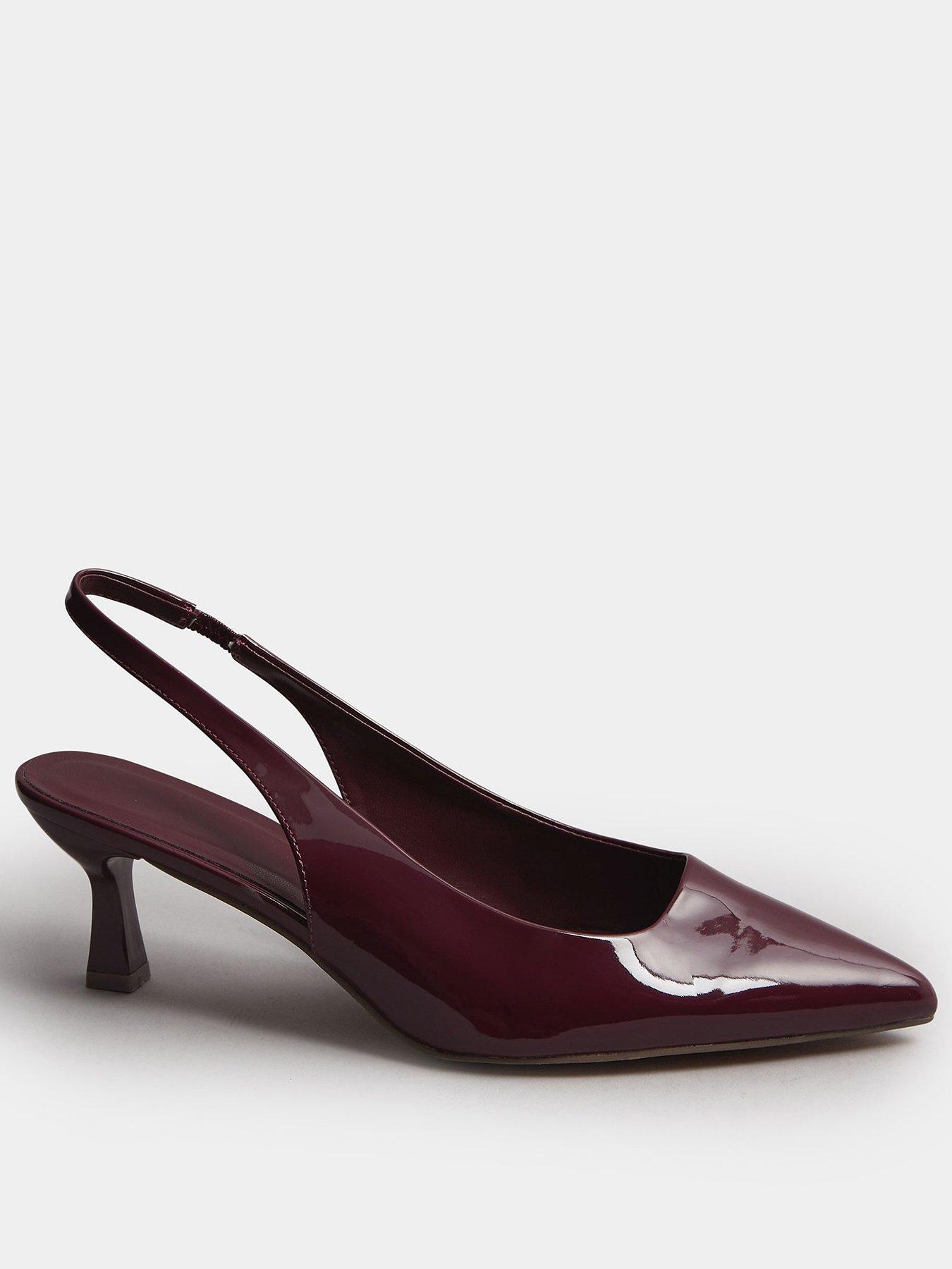 Yours Extra Wide Fit Patent Slingback Court Heel - Purple